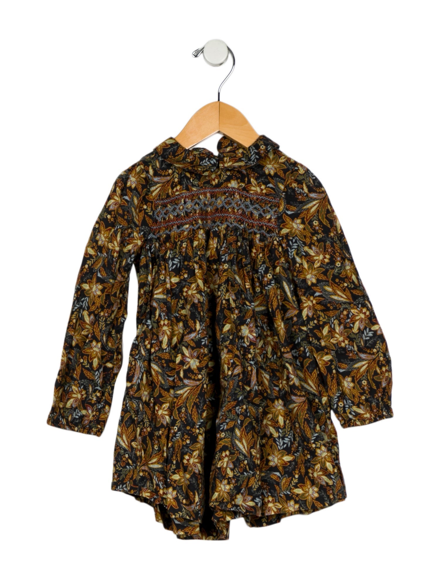 DÔEN Girls' Floral Print Long Sleeve Dress