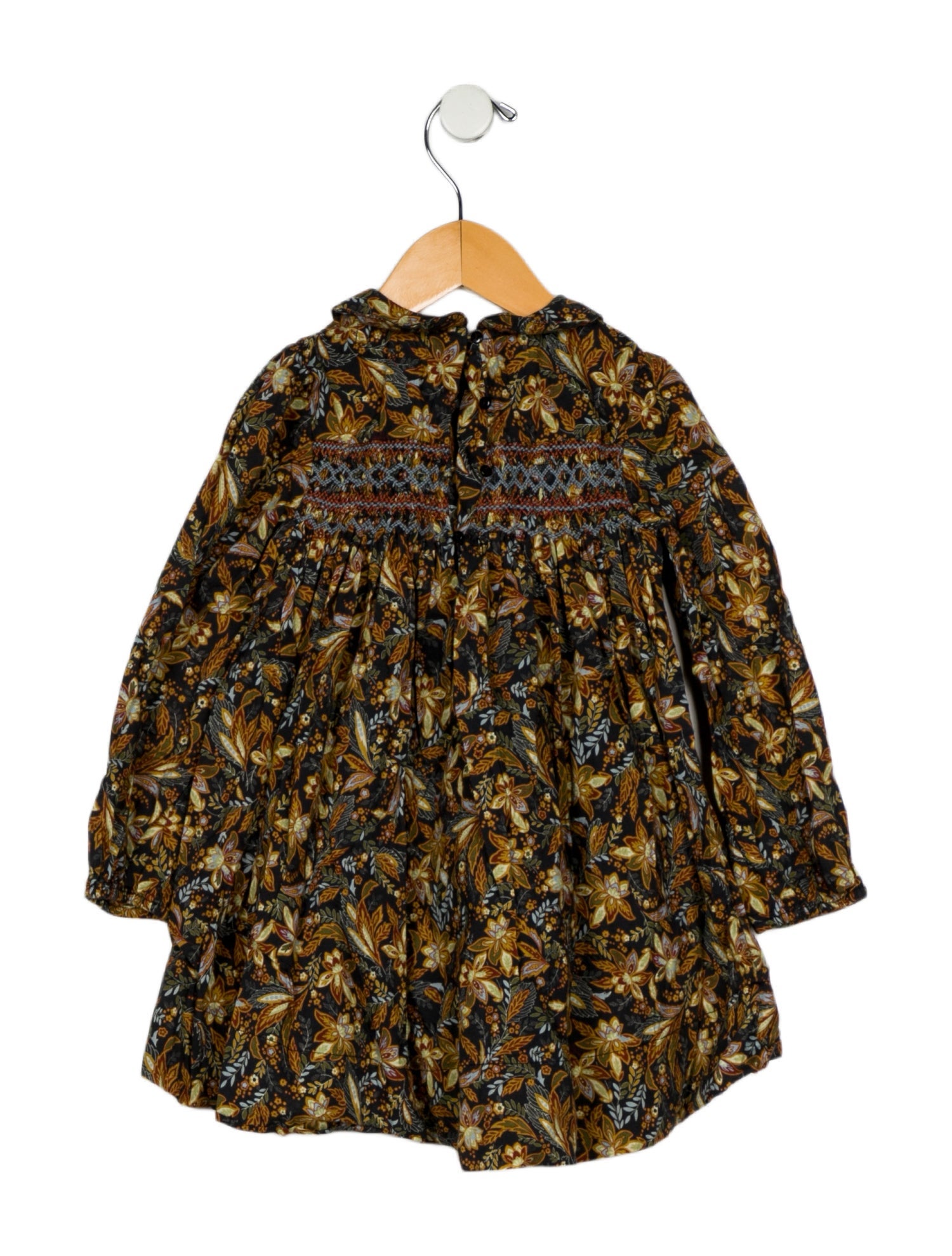 DÔEN Girls' Floral Print Long Sleeve Dress