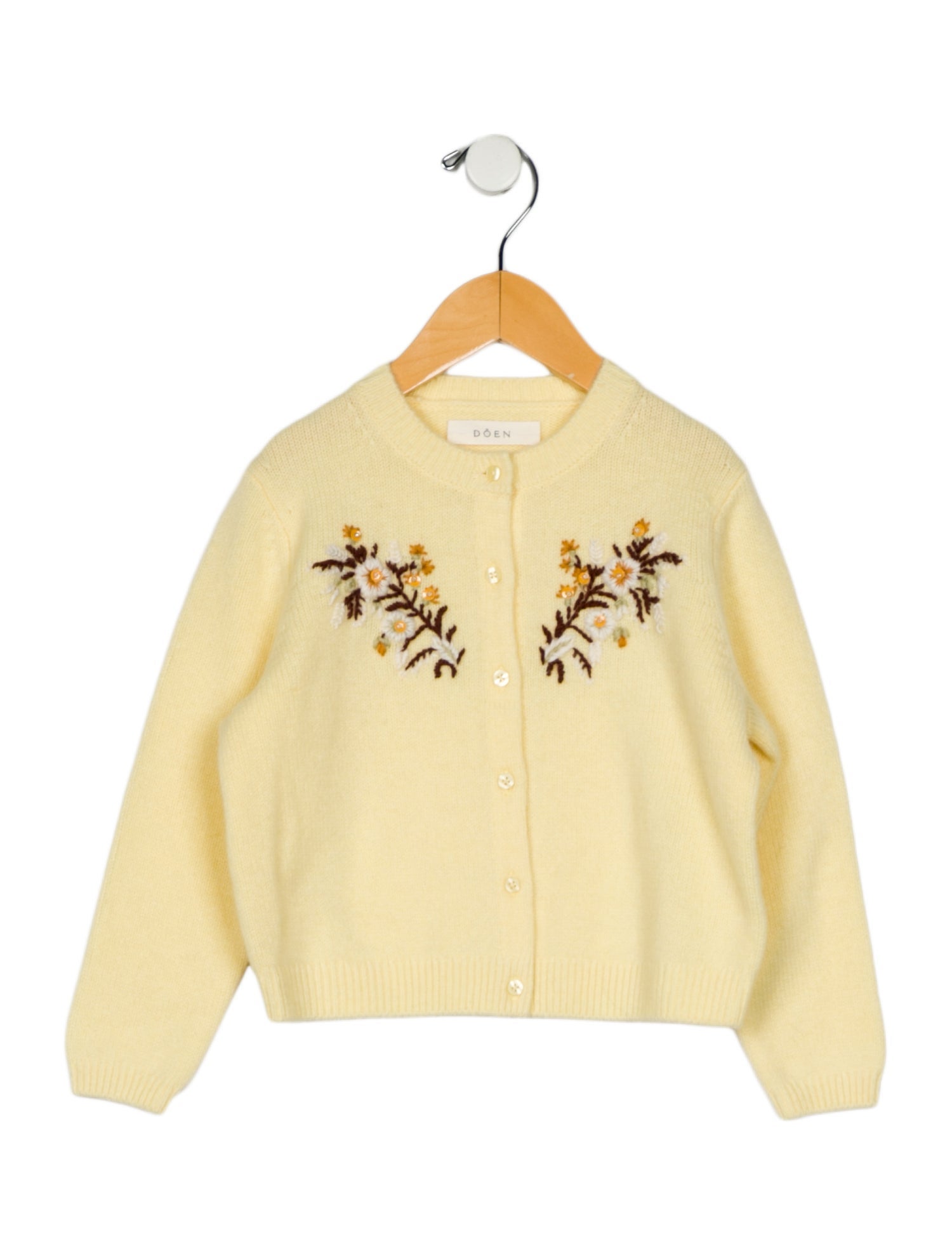 DÔEN Girls' Embroidered Cardigan
