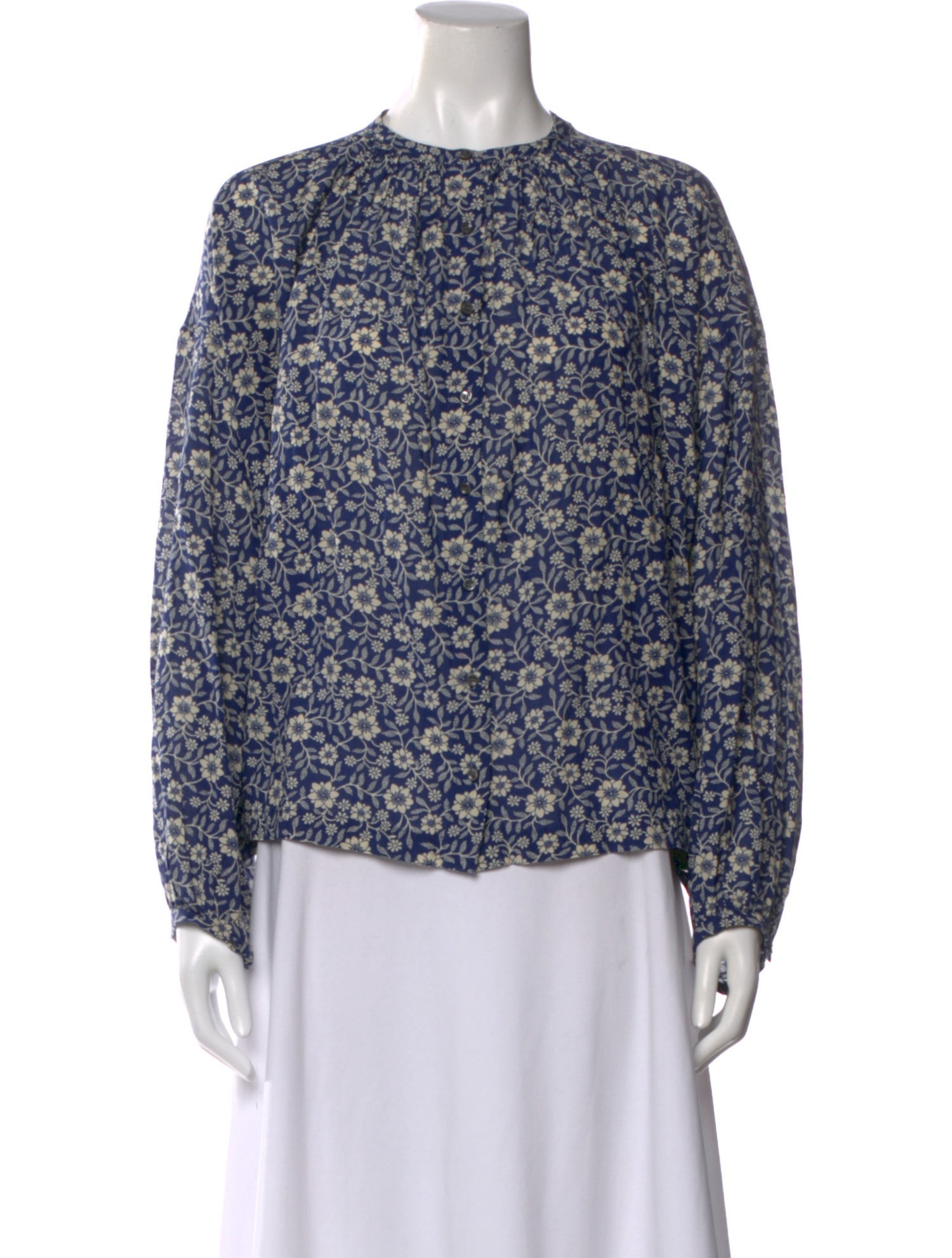 DÔEN Floral Print Long Sleeve Blouse