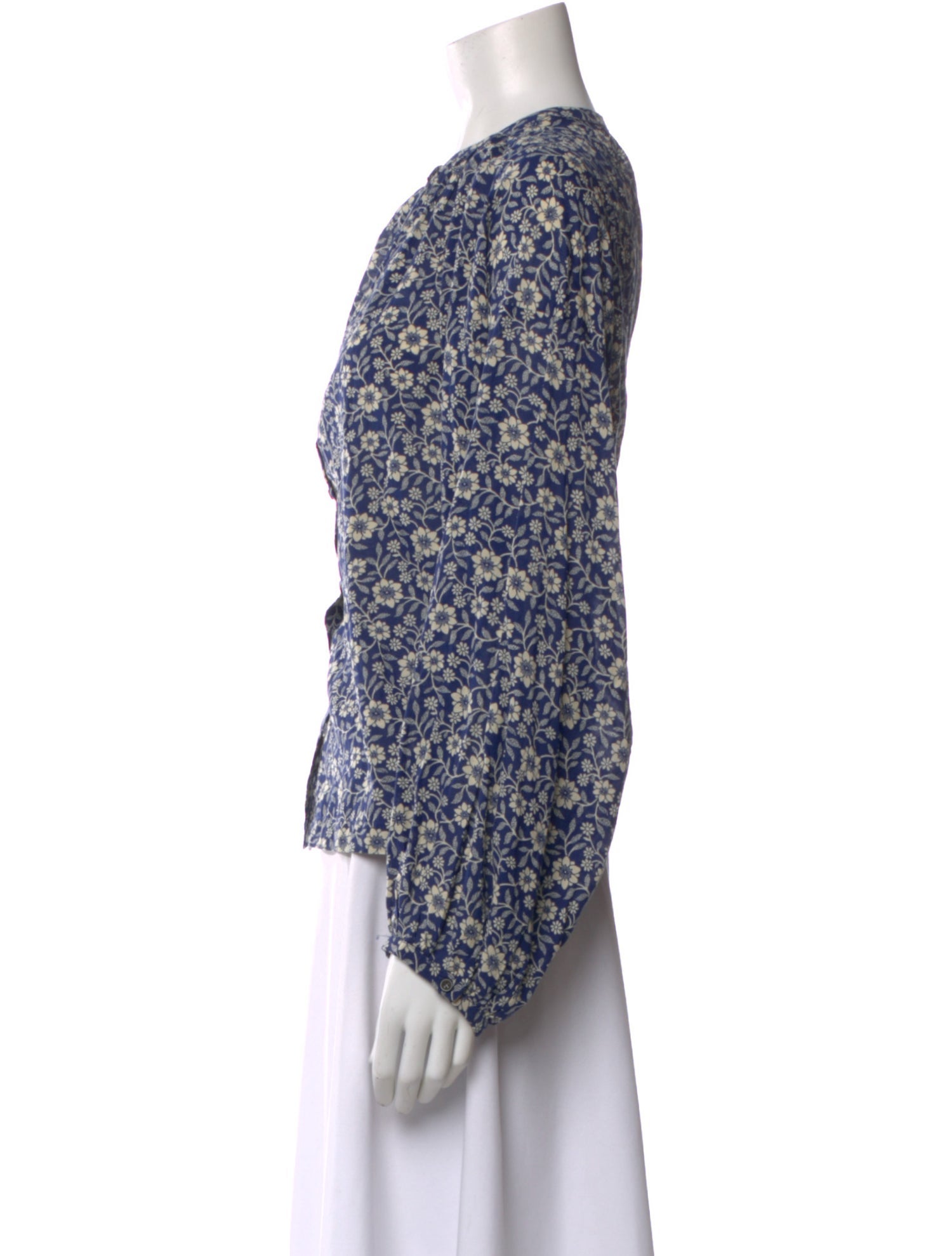 DÔEN Floral Print Long Sleeve Blouse