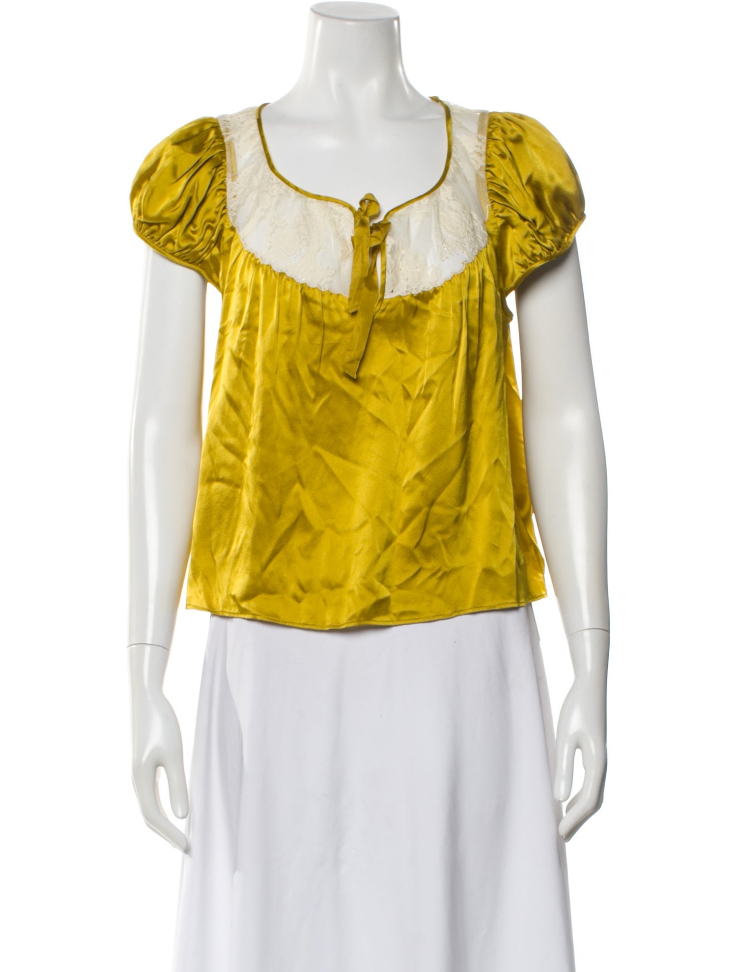 DÔEN Silk Tie Neck Blouse