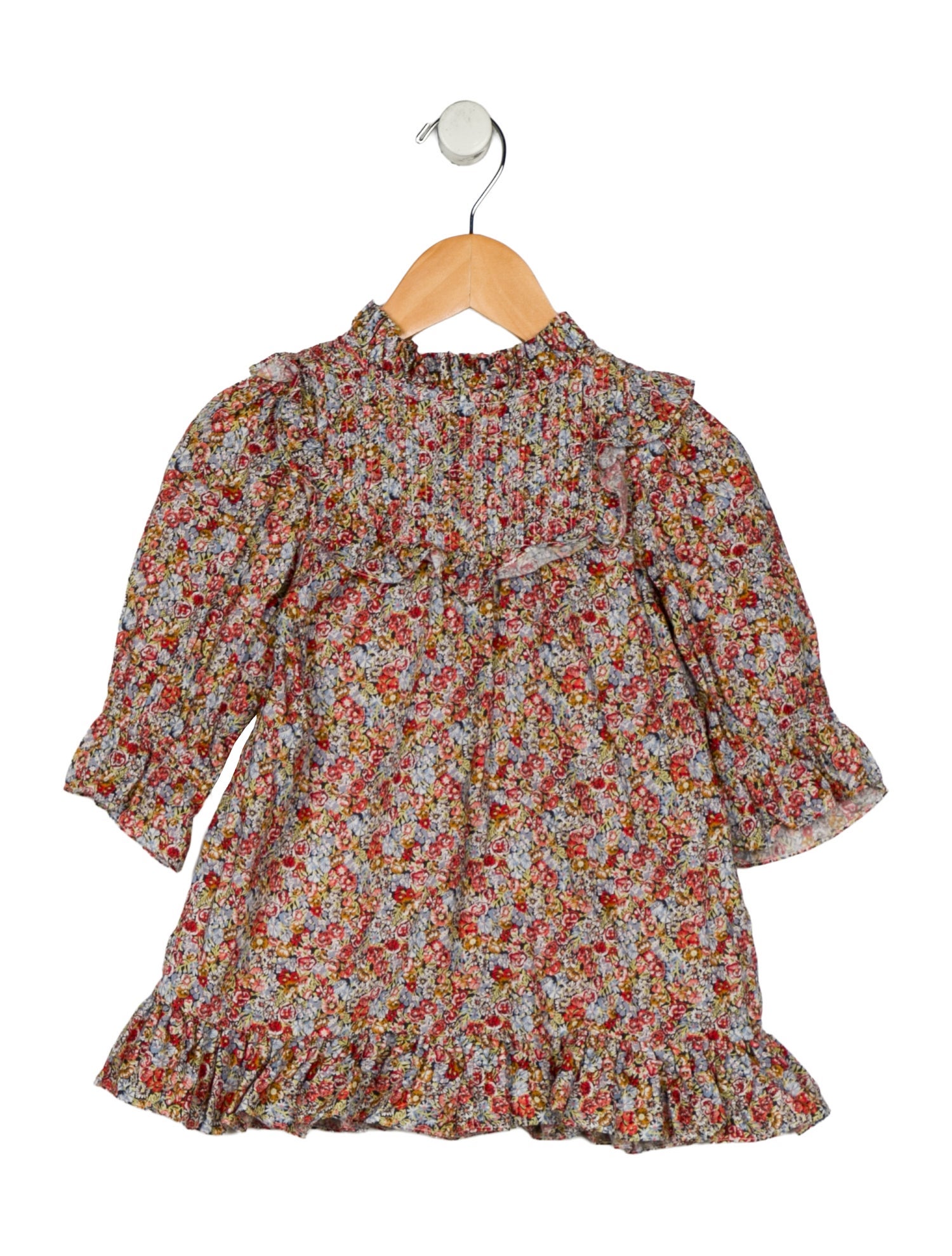 DÔEN Toddler Girls' Floral Print Long Sleeve Dress