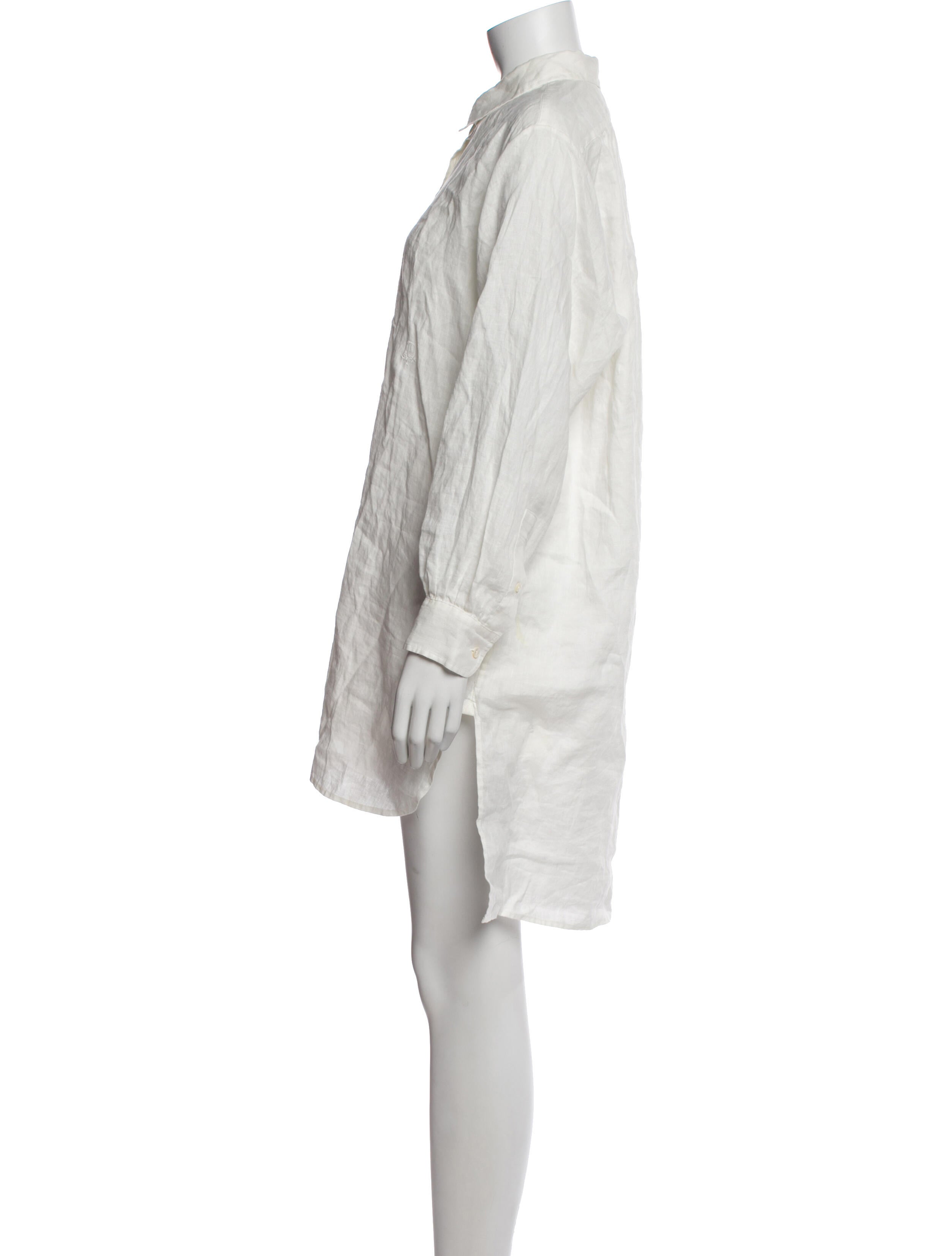 doen white mini dress Square Neckline DEN Linen Mini Dress -