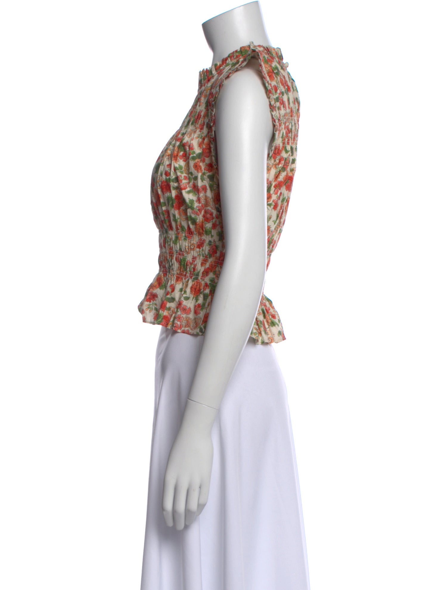 DÔEN Floral Print Sleeveless Blouse
