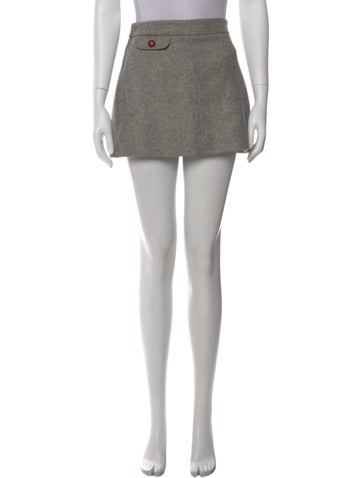 Pre-owned Doen Wool Mini Skirt In Gray