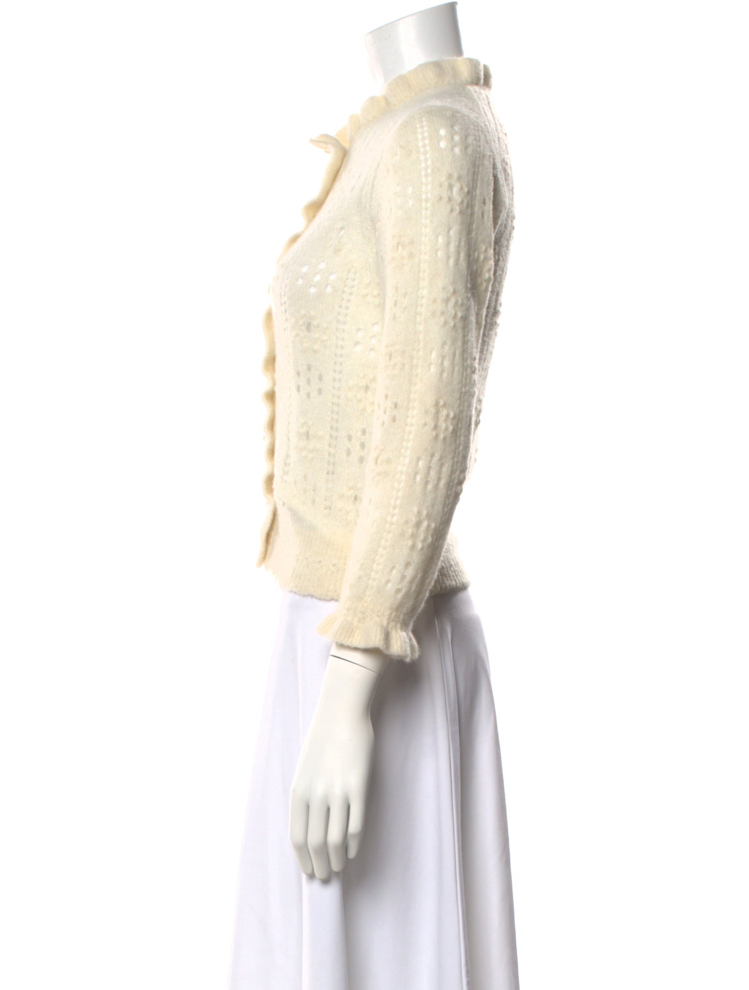 DÔEN Patterned Open Front Sweater