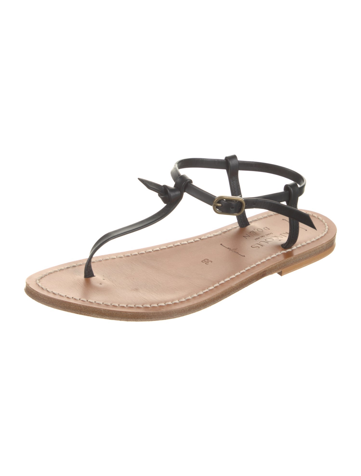 DÔEN Leather T-Strap Sandals