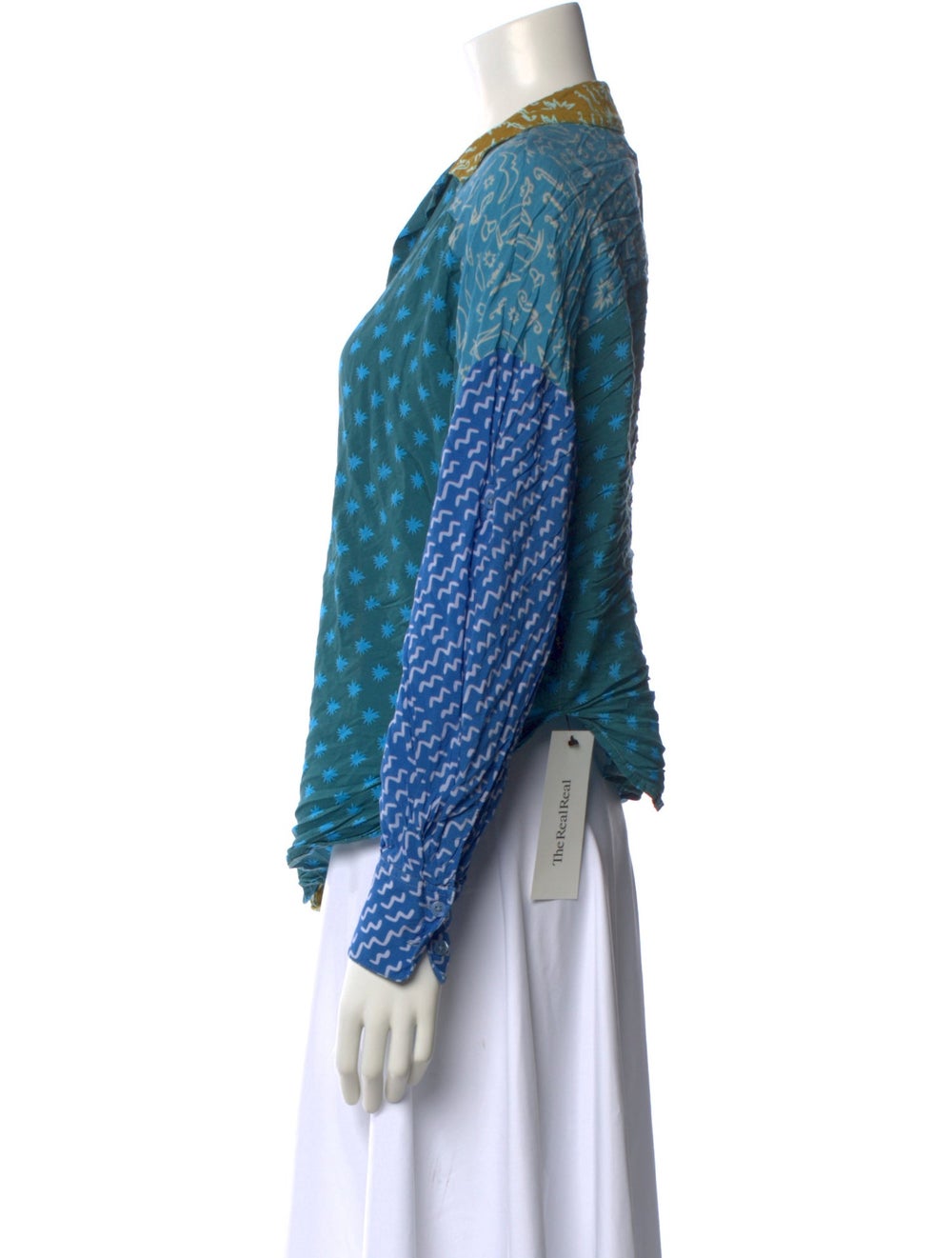 Donde Esteban Patterned Long Sleeve Button-Up Top - image 2