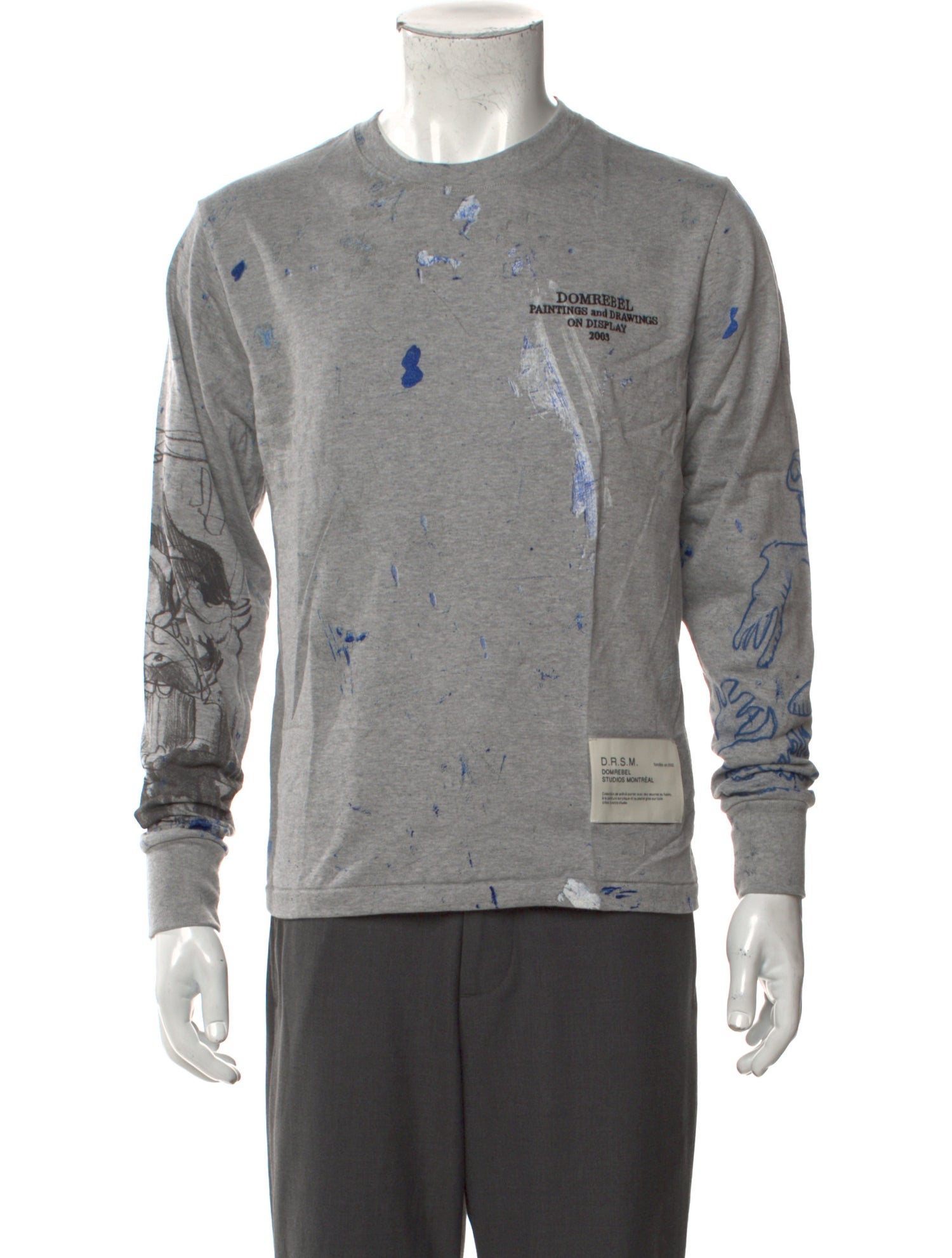 DomRebel Printed Crew Neck Henley w/ Tags