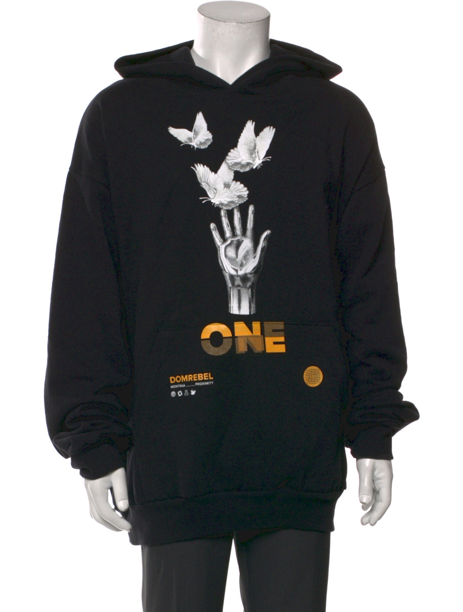 DomRebel Graphic Print Crew Neck Hoodie