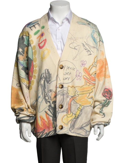 DomRebel Printed V-Neck Cardigan