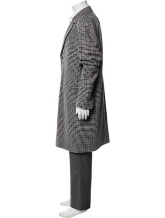 Dondup Wool Houndstooth Print Overcoat