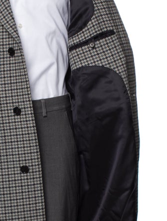 Dondup Wool Houndstooth Print Overcoat