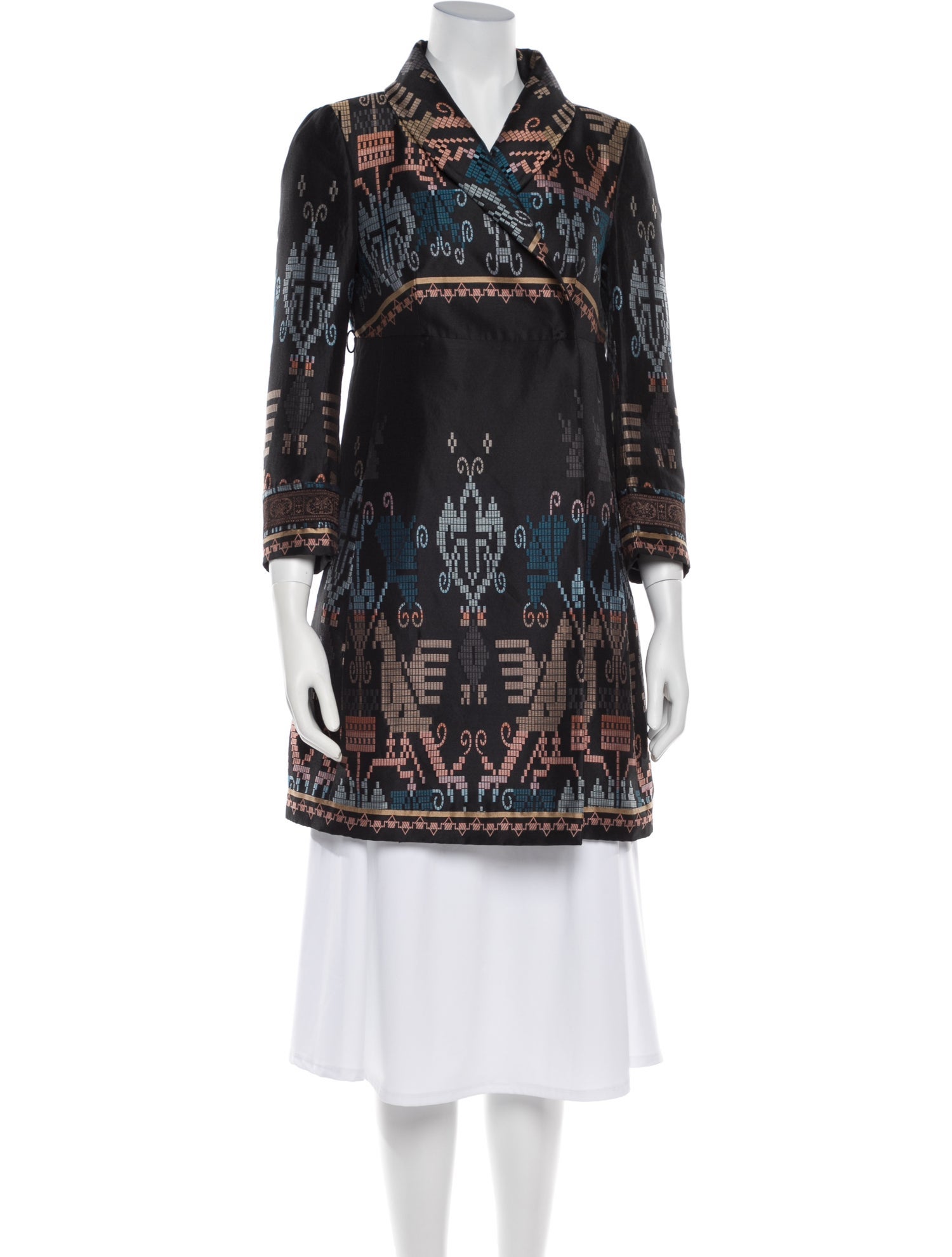 Dondup Jacquard Printed Trench Coat