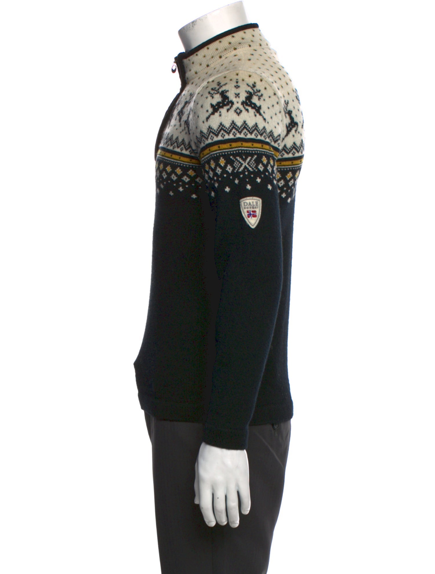 Dale of Norway Graphic Print Mock Neck Polo Sweater