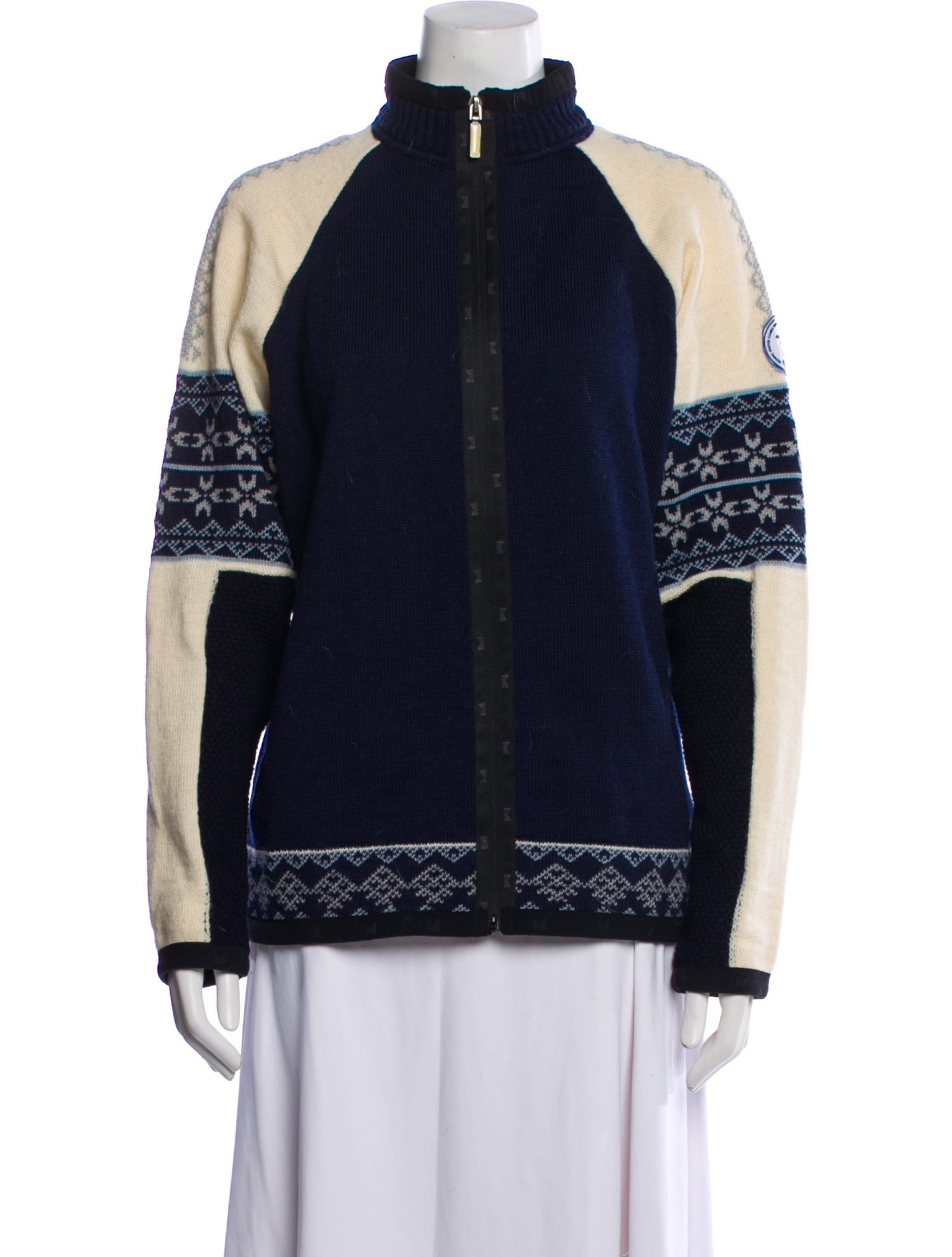 Dale of Norway Wool Colorblock Pattern Jacket