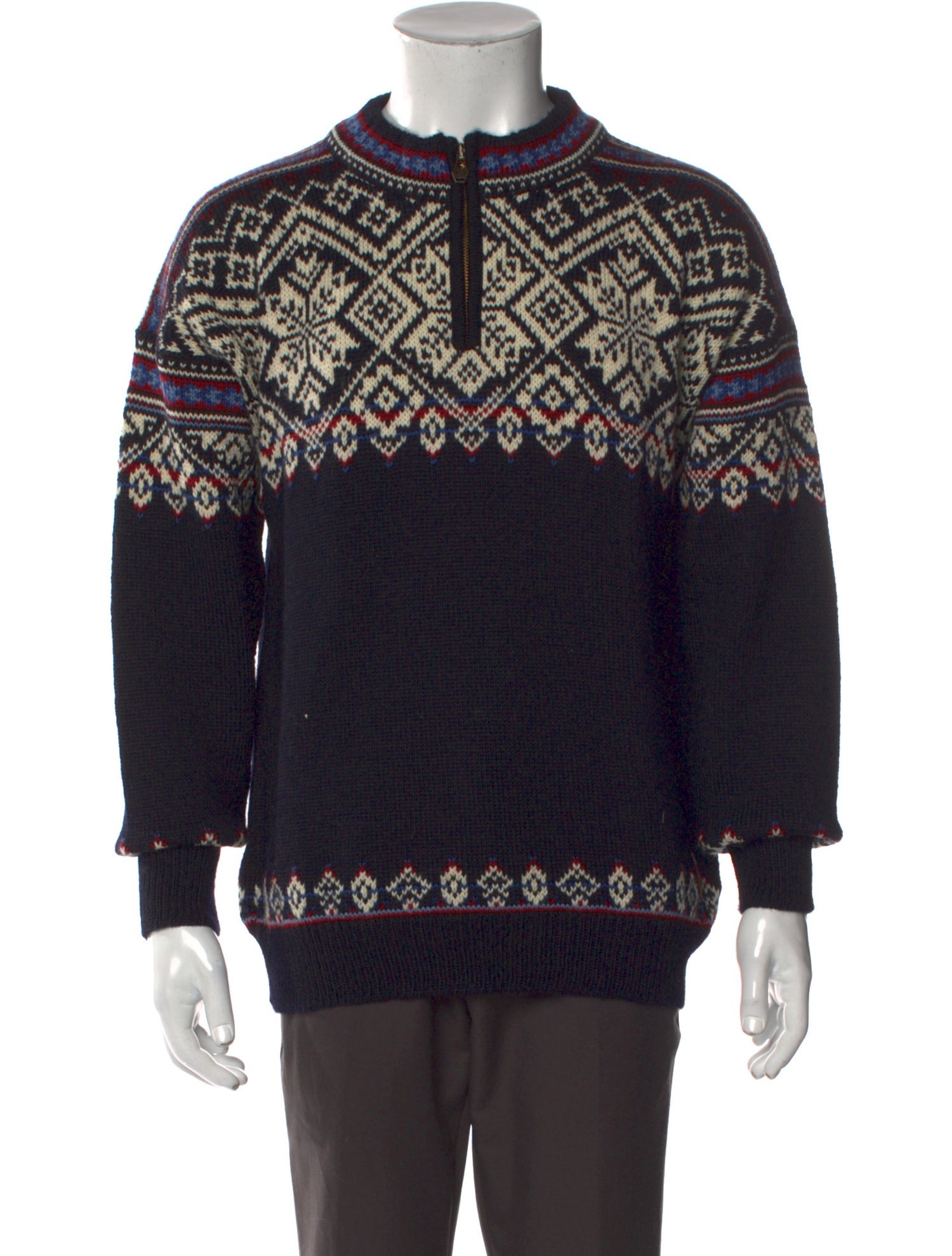 Dale of Norway Printed Mock Neck Polo Sweater