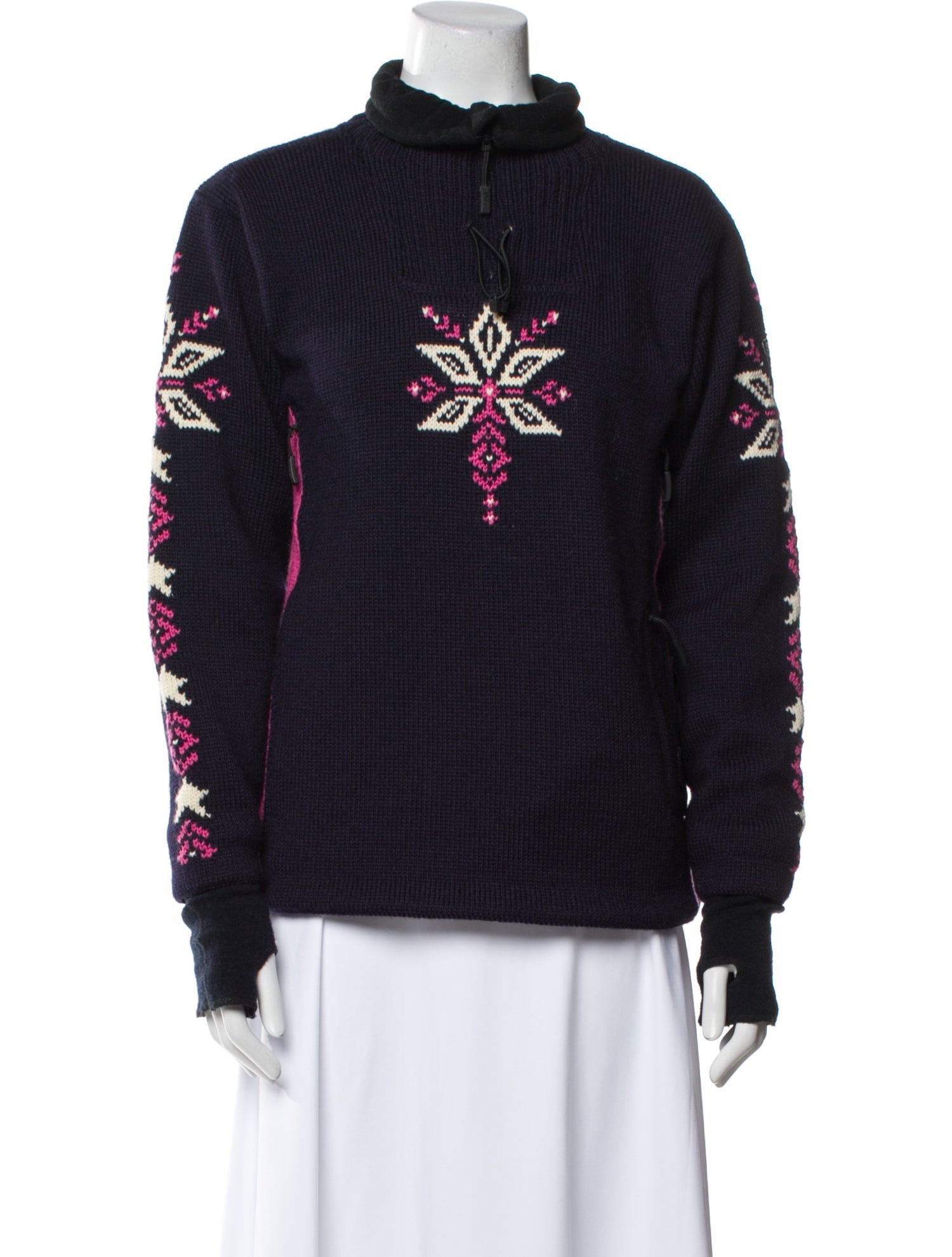 Dale of Norway Wool Floral Print Bomber Jacket