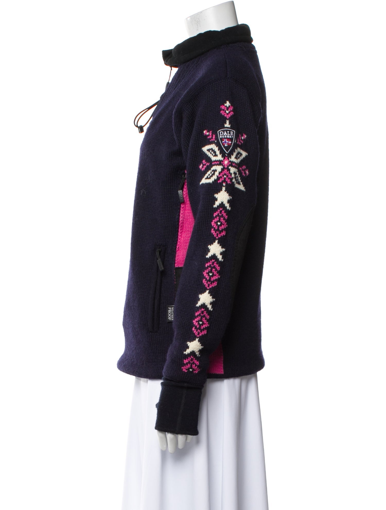 Dale of Norway Wool Floral Print Bomber Jacket