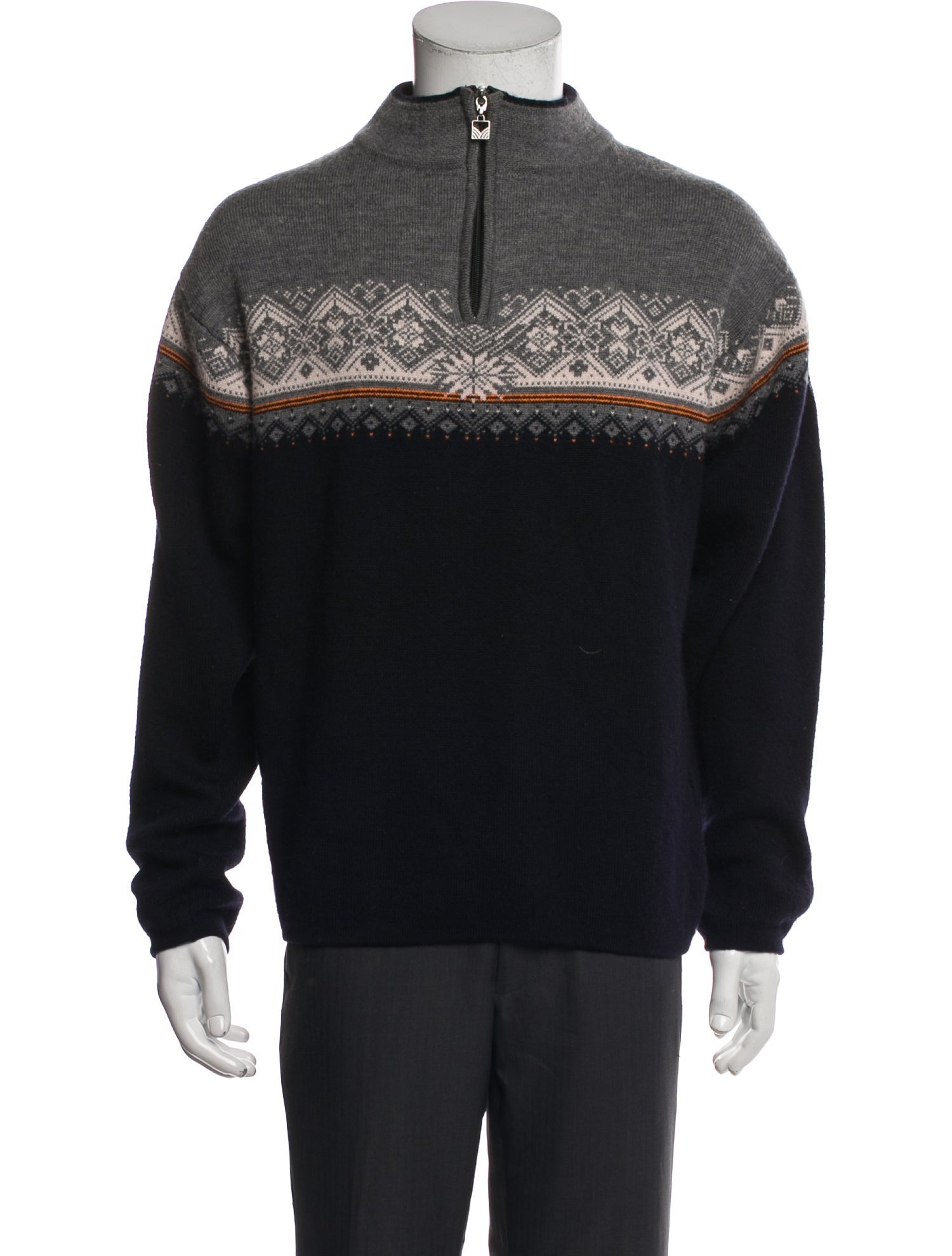 Dale of Norway Merino Wool Printed Polo Sweater