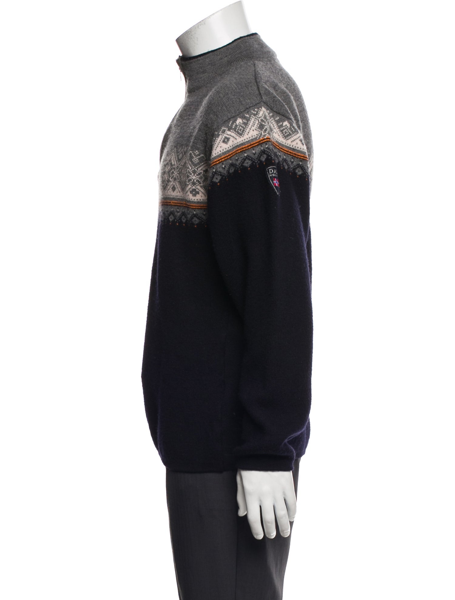 Dale of Norway Merino Wool Printed Polo Sweater