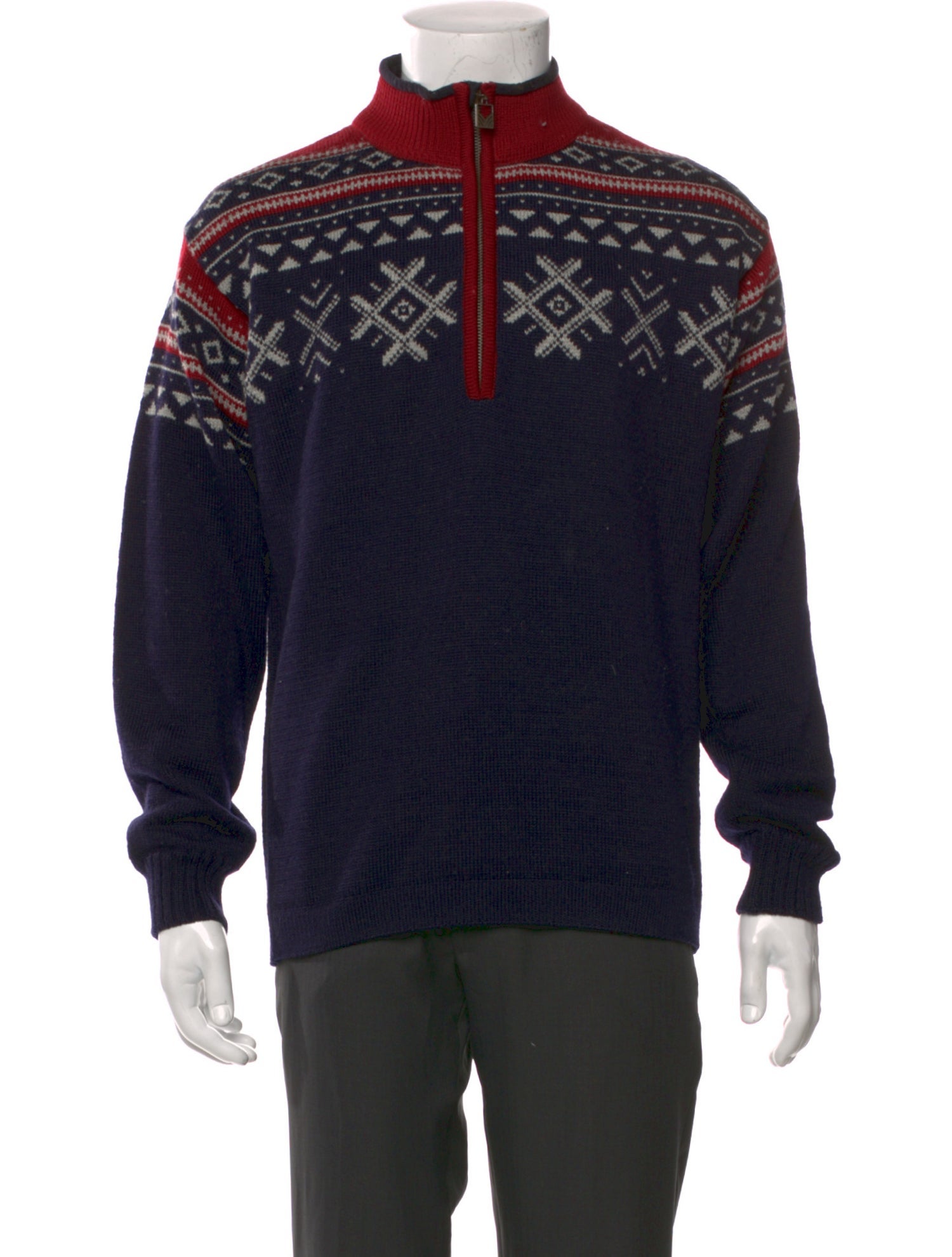 Dale of Norway Virgin Wool Graphic Print Polo Sweater