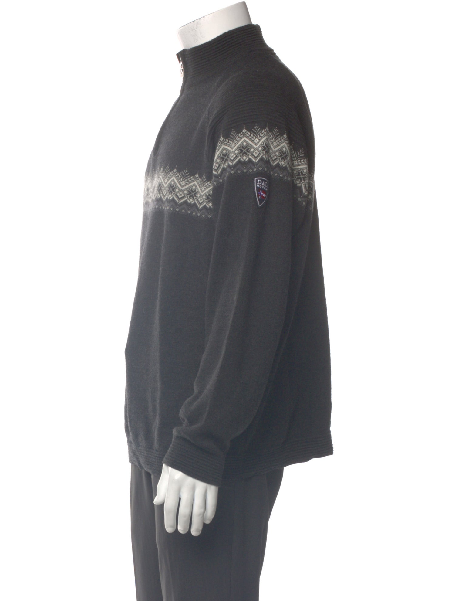 Dale of Norway Merino Wool Printed Polo Sweater