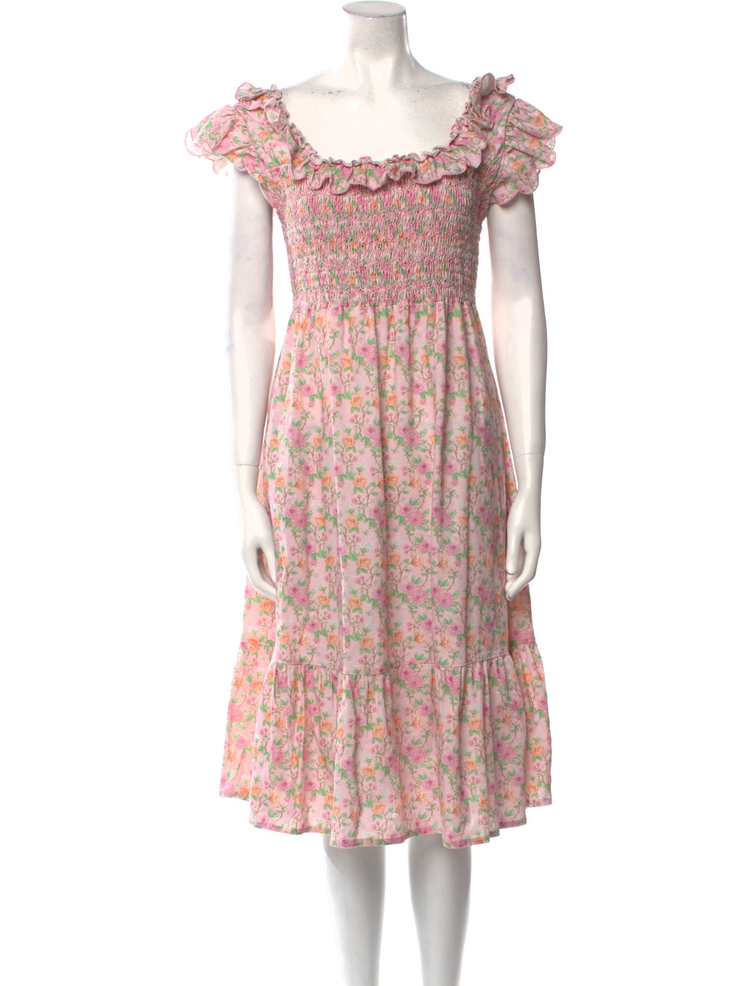 dondolo Floral Print Midi Length Dress