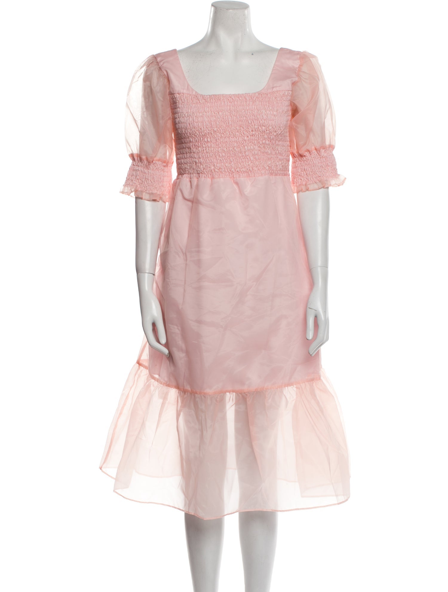 dondolo Square Neckline Midi Length Dress