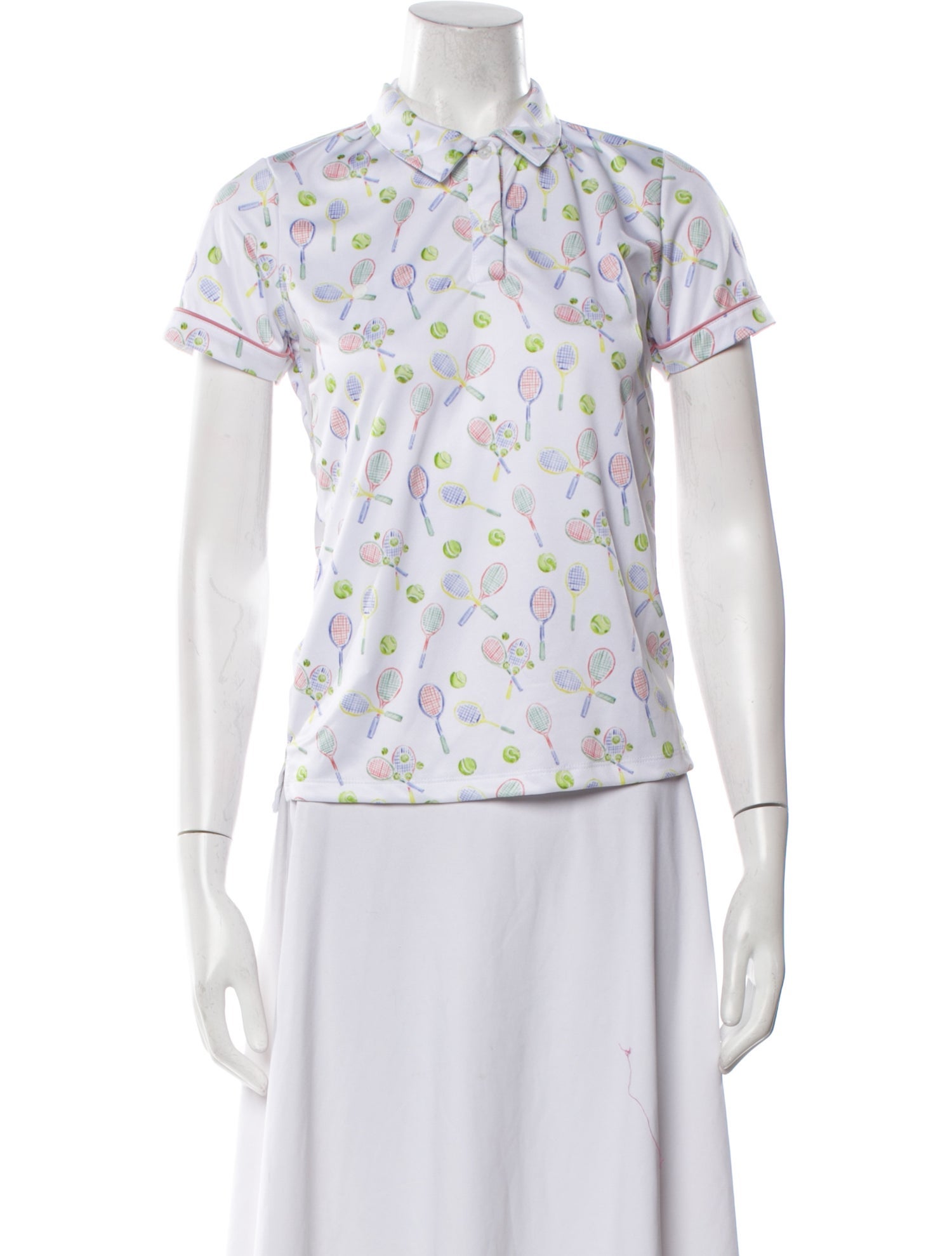 dondolo Printed Short Sleeve Button-Up Top w/ Tags