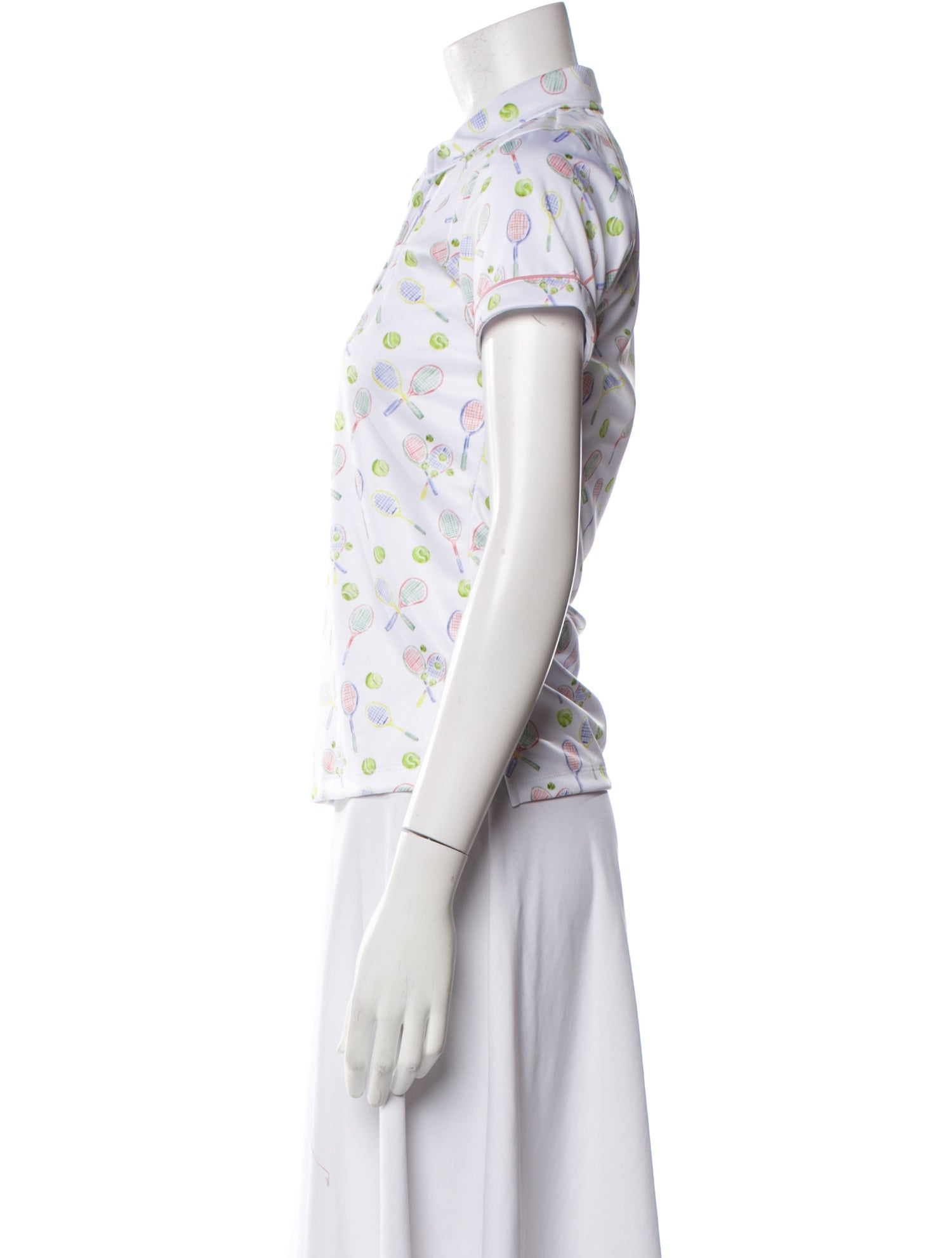 dondolo Printed Short Sleeve Button-Up Top w/ Tags