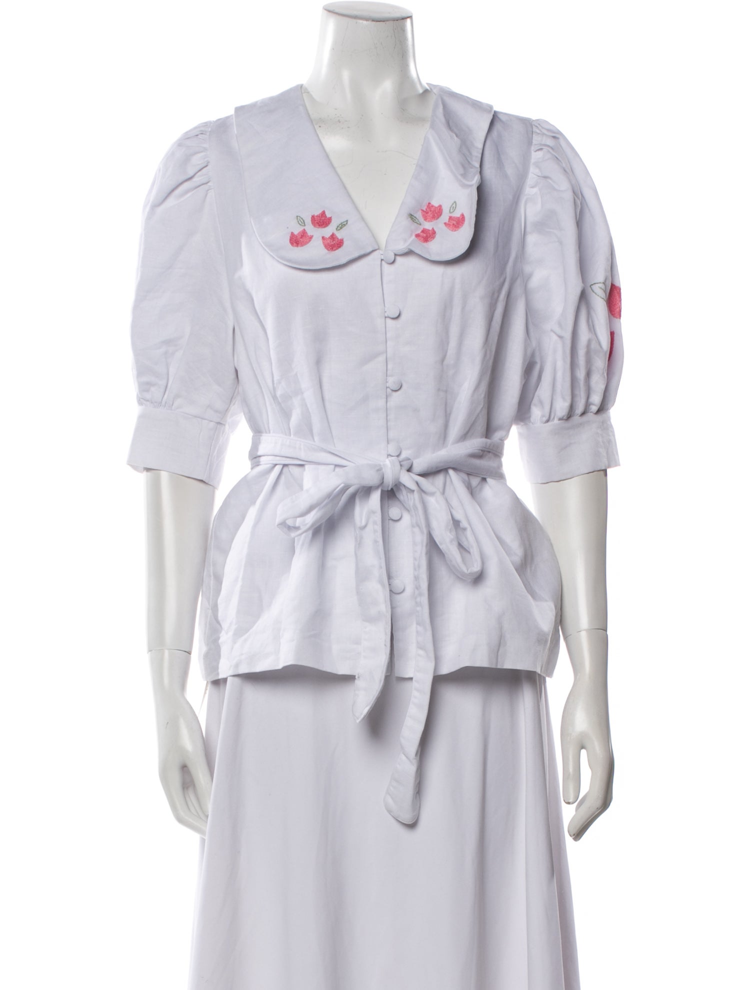 dondolo V-Neck Three-Quarter Sleeve Blouse