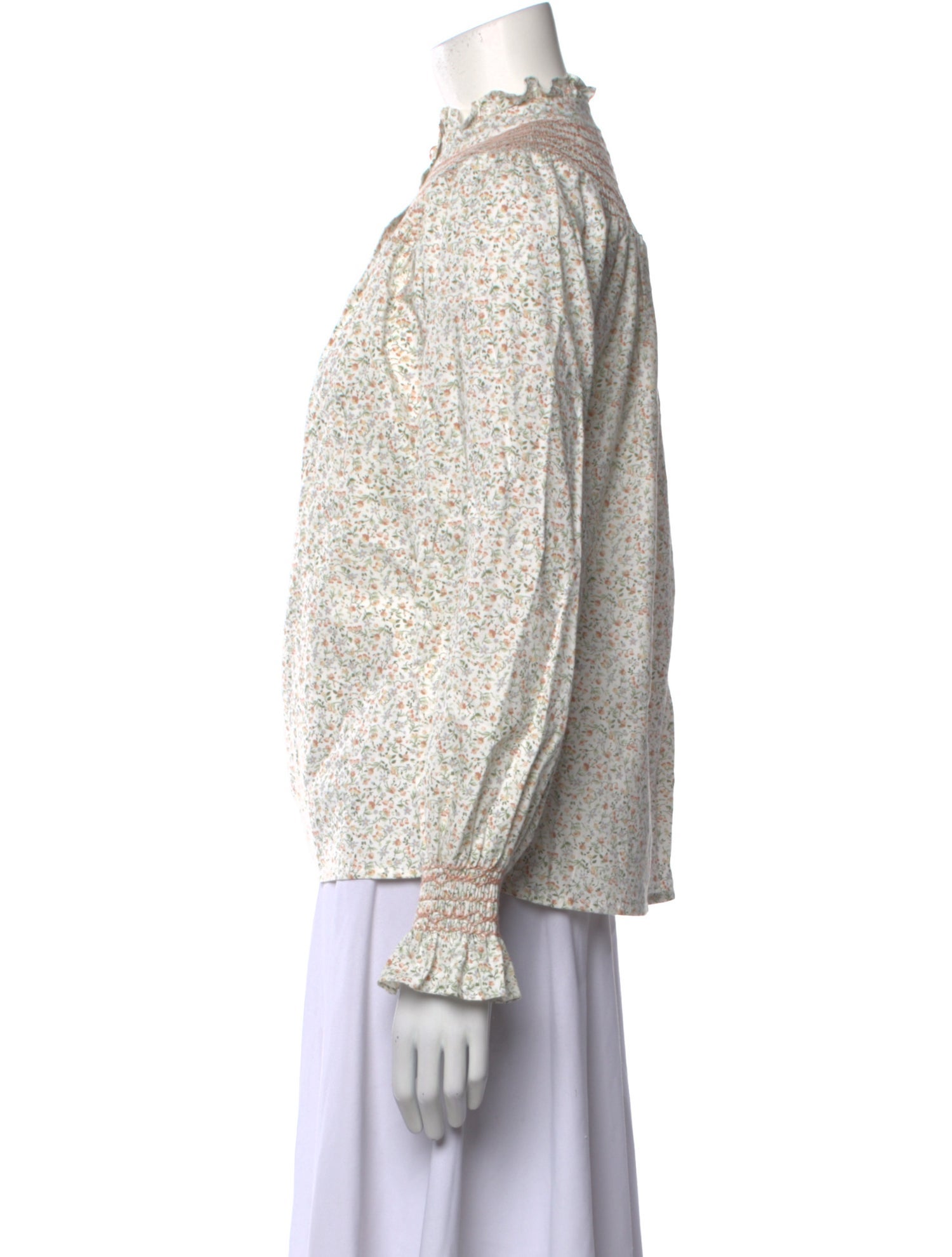 dondolo Printed Mock Neck Blouse