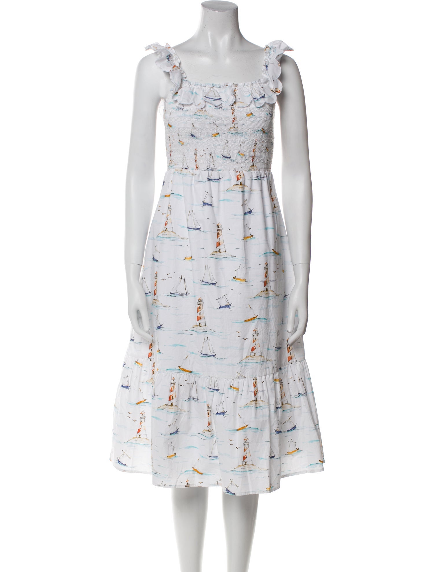 dondolo Floral Print Midi Length Dress