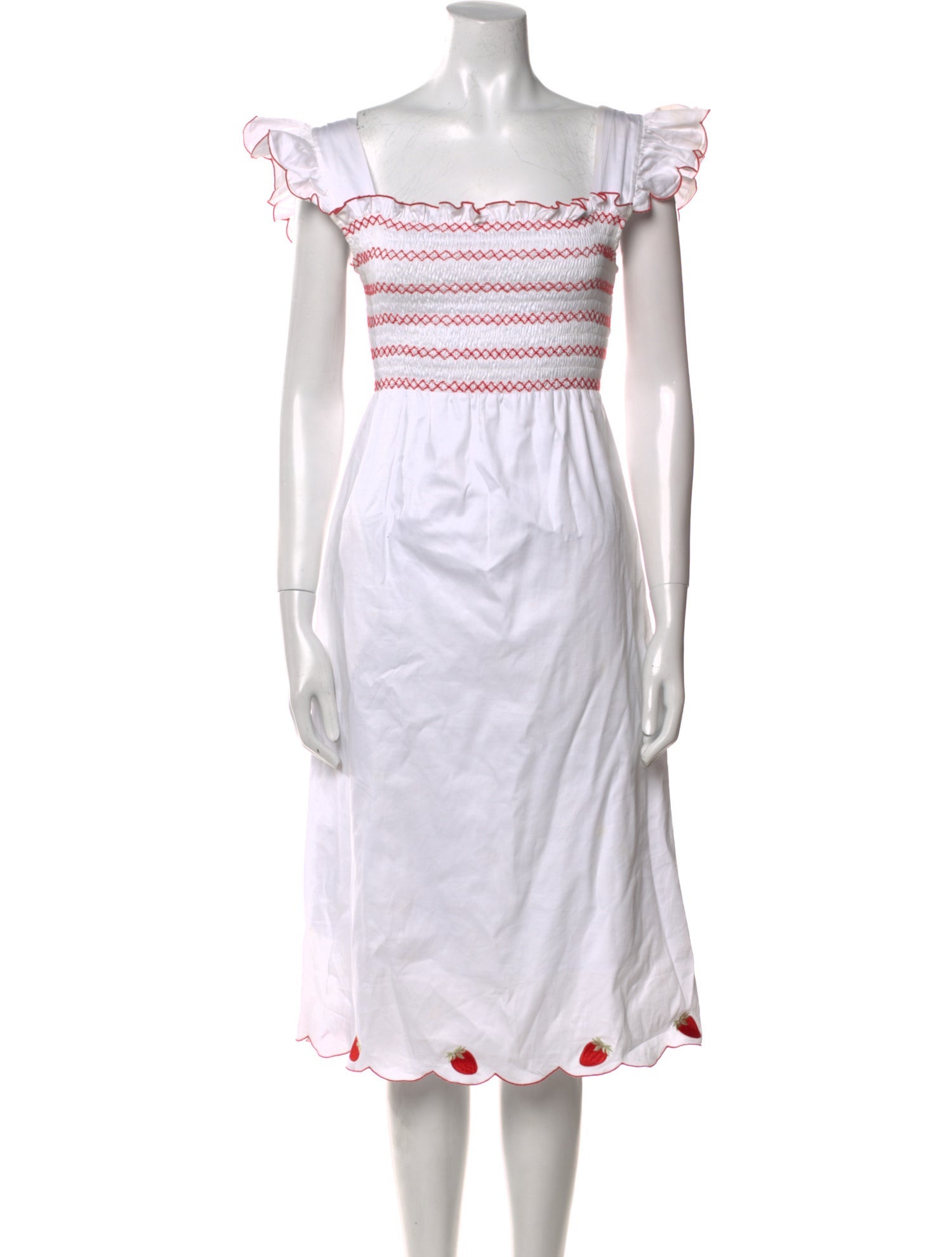 dondolo Square Neckline Midi Length Dress