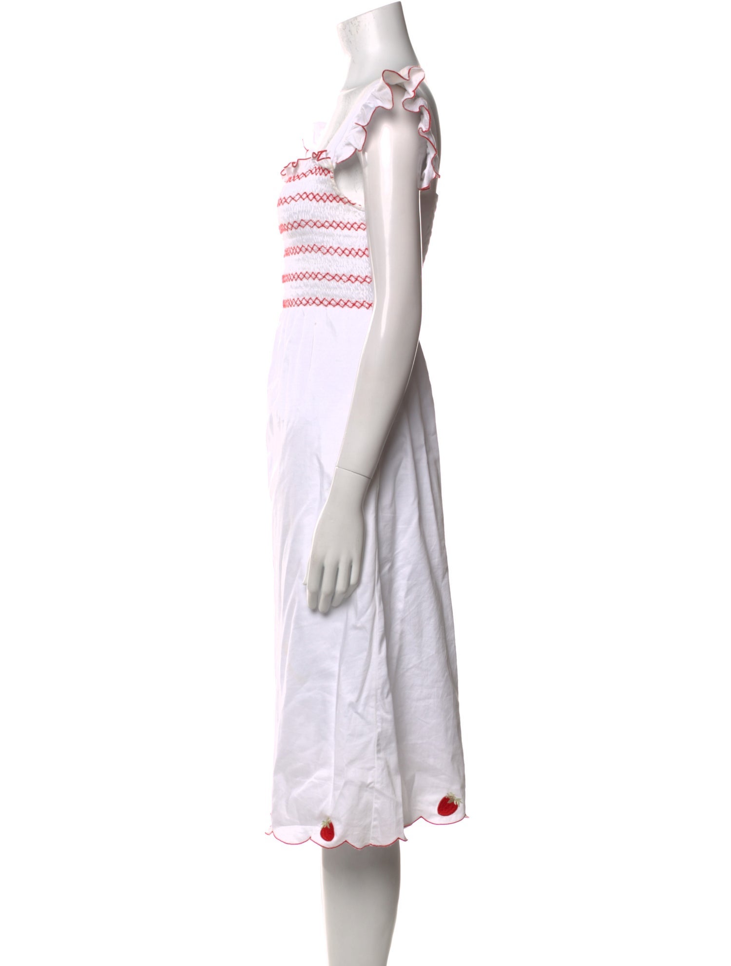 dondolo Square Neckline Midi Length Dress