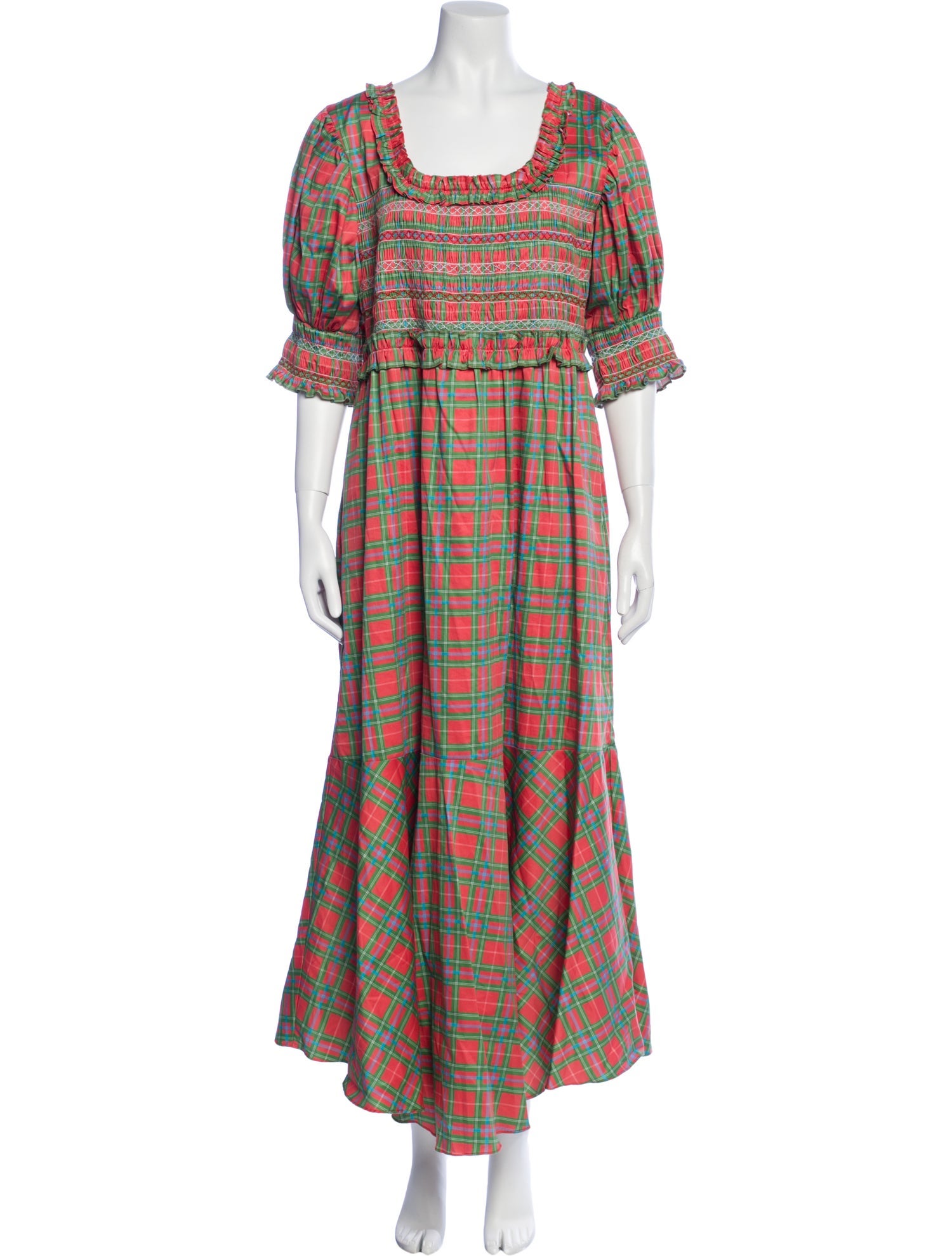dondolo Plaid Print Long Dress