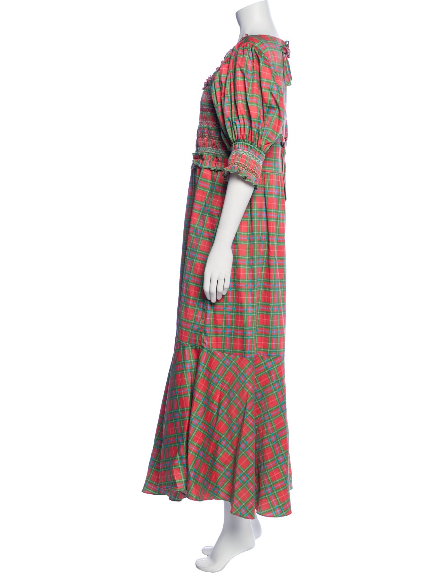 dondolo Plaid Print Long Dress