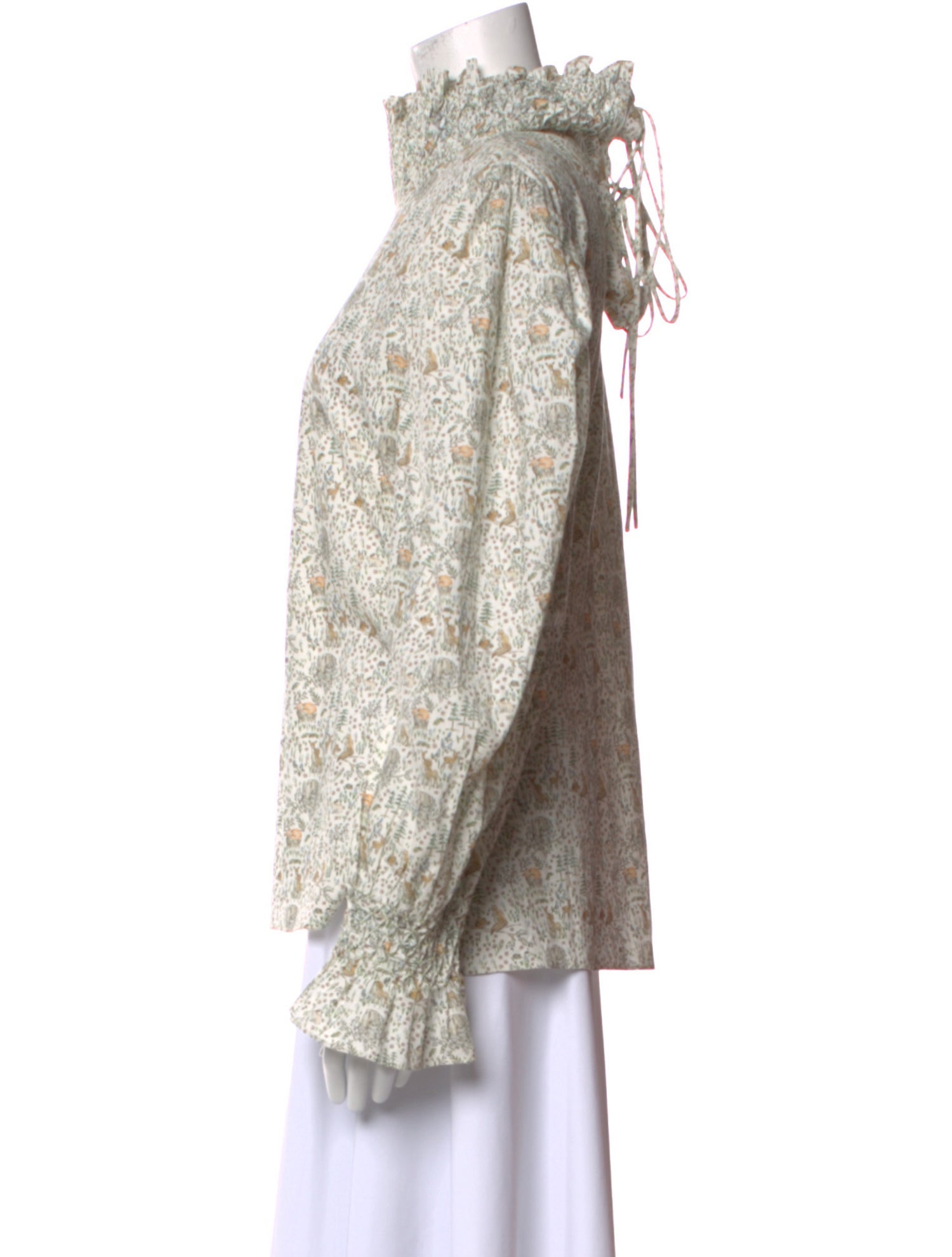 dondolo Printed Mock Neck Blouse