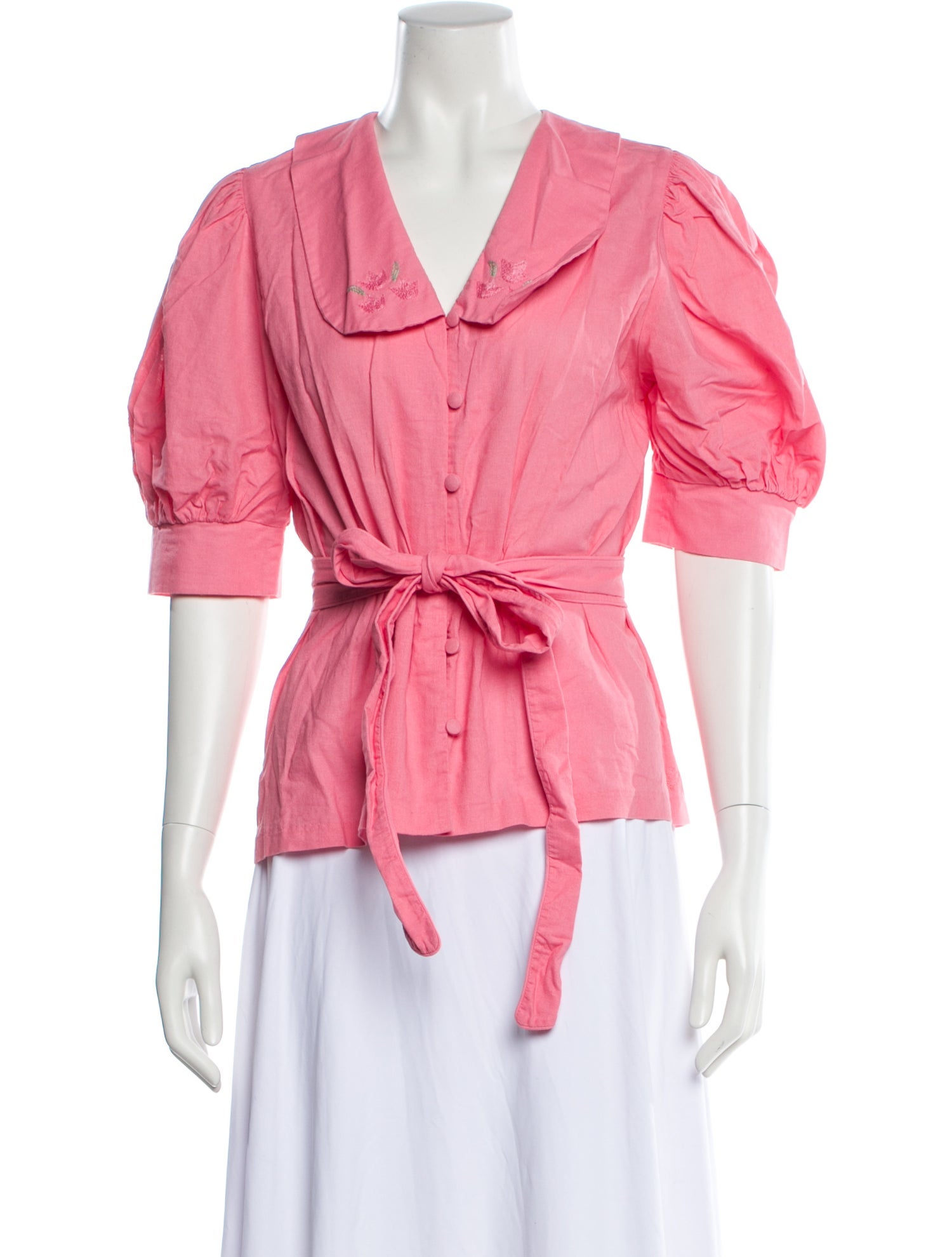 dondolo Three-Quarter Sleeve Button-Up Top