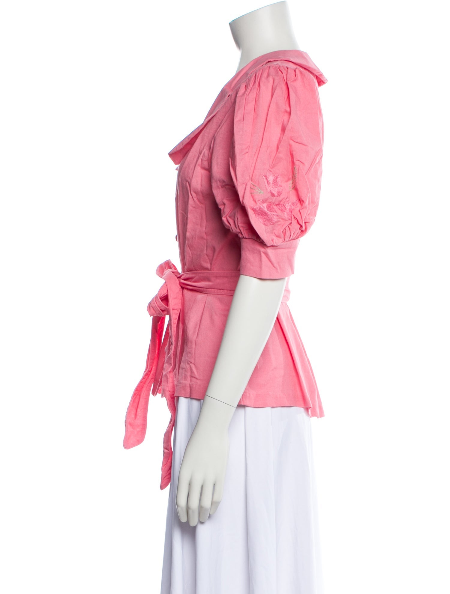 dondolo Three-Quarter Sleeve Button-Up Top