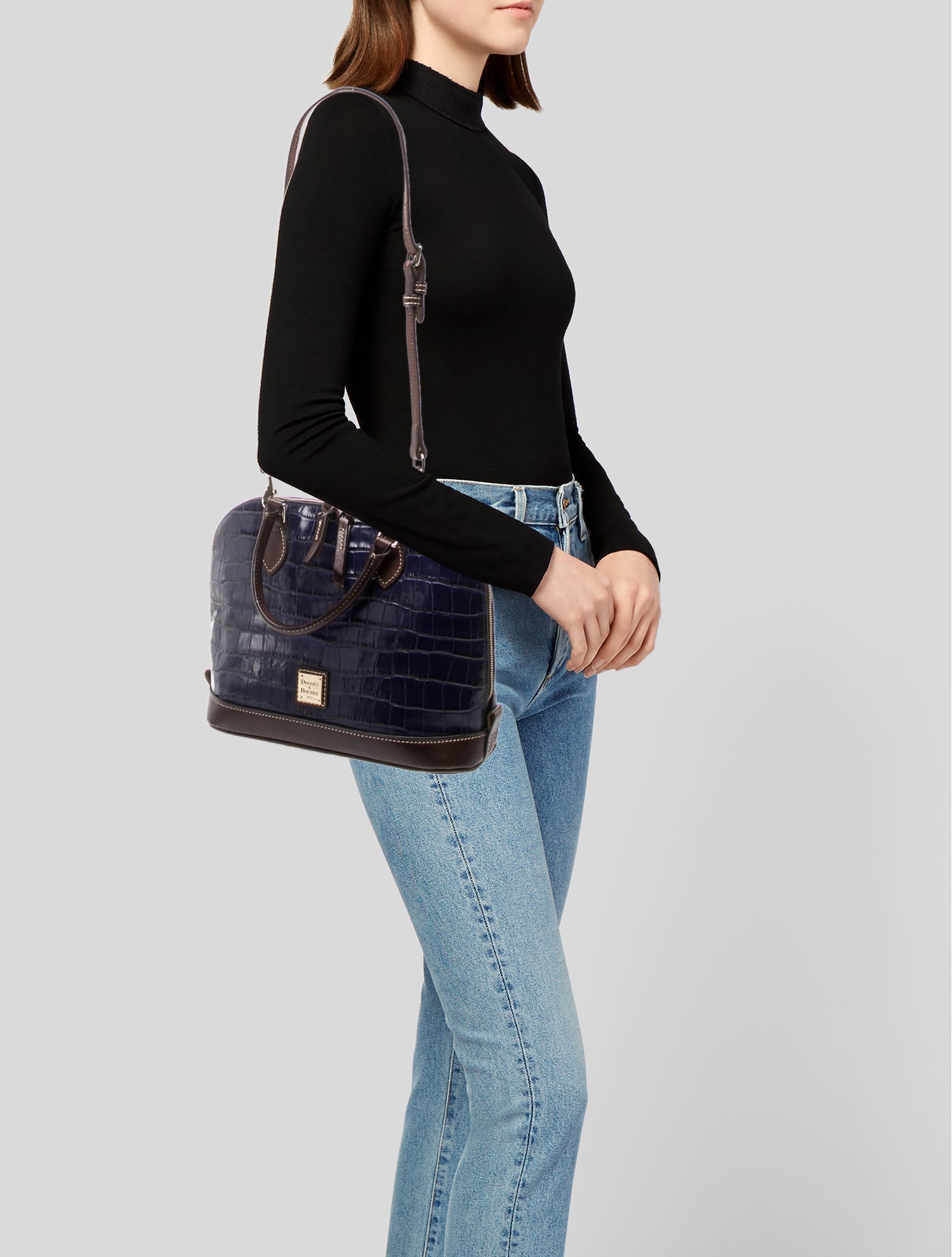 Dooney & Bourke Embossed Leather Top Handle Bag