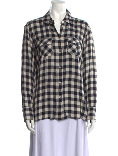OTD Plaid Print Long Sleeve Button-Up Top