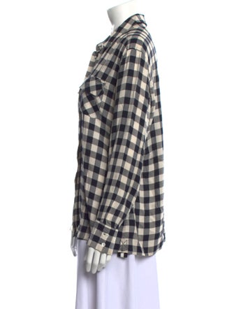 OTD Plaid Print Long Sleeve Button-Up Top