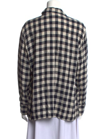 OTD Plaid Print Long Sleeve Button-Up Top