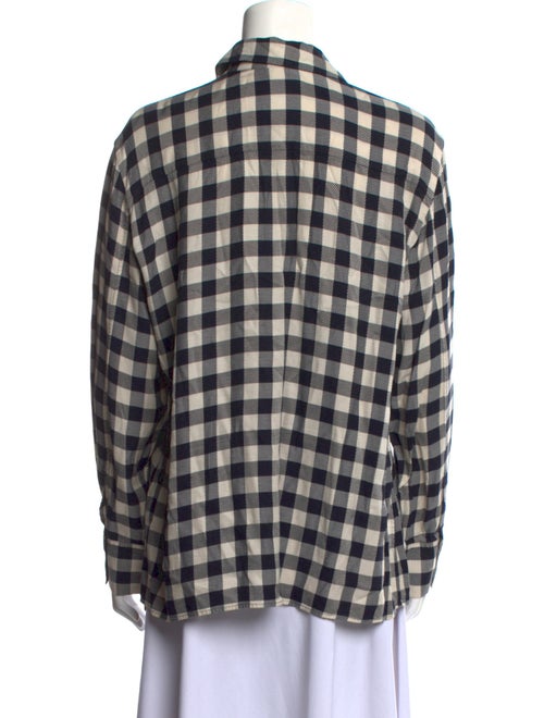OTD Plaid Print Long Sleeve Button-Up Top