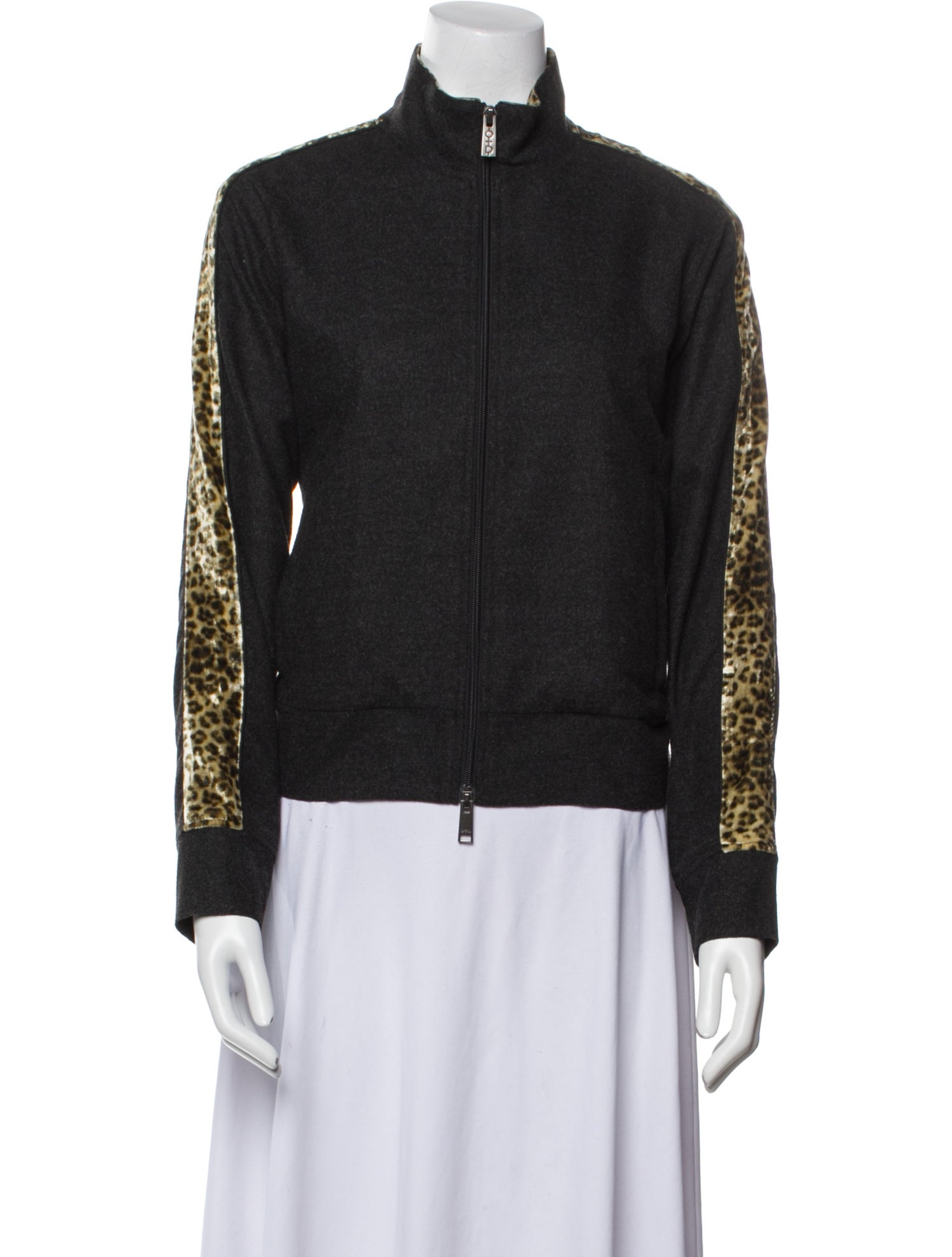 OTD Wool Animal Print Bomber Jacket