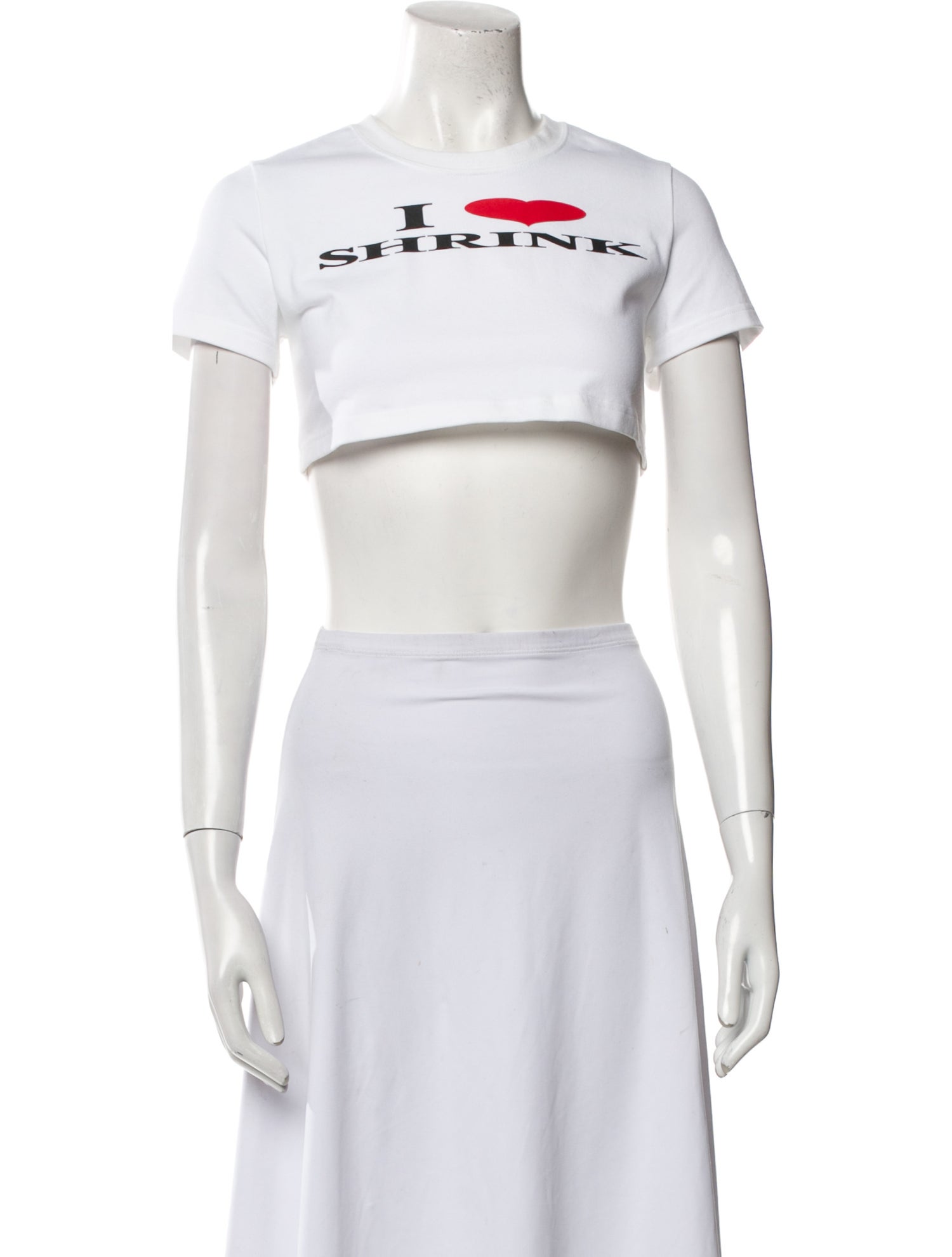 Doublet Graphic Print Crew Neck Crop Top