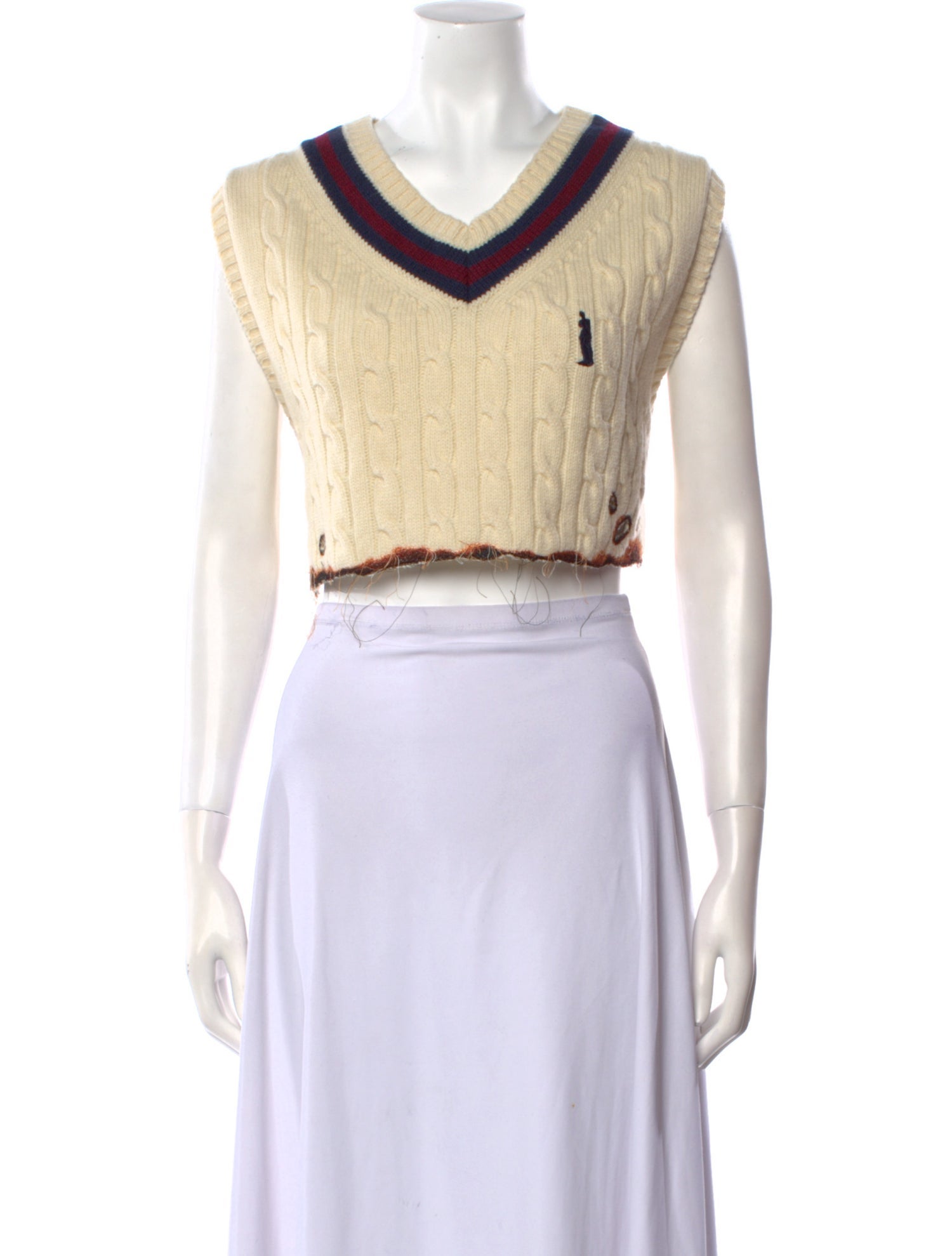 Doublet Striped V-Neck Crop Top